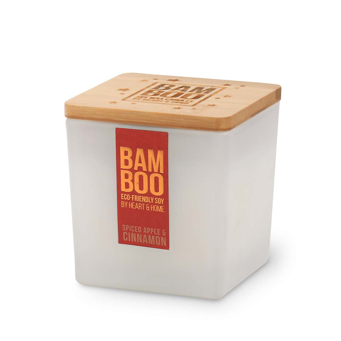Heart and Home Bamboo Large Spiced Apple & Cinnamon Jar Candle