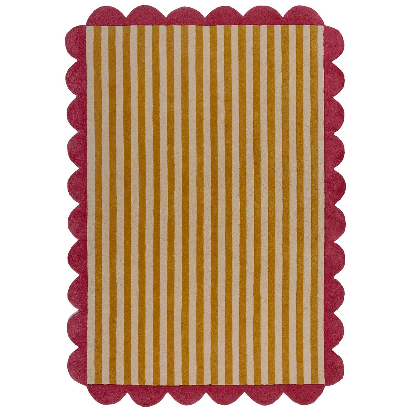 Milo Scallop Yellow Wool Rug