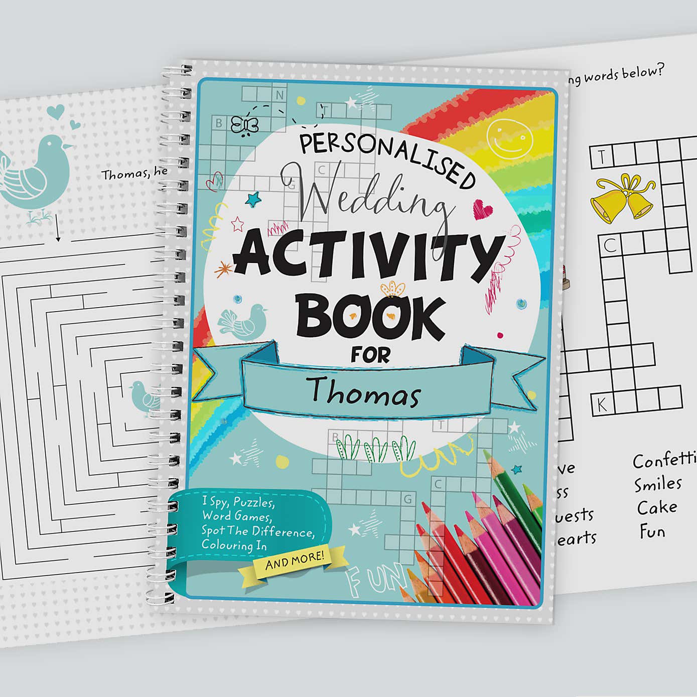 Personalised Wedding Activity and Colouring A5 Notebook