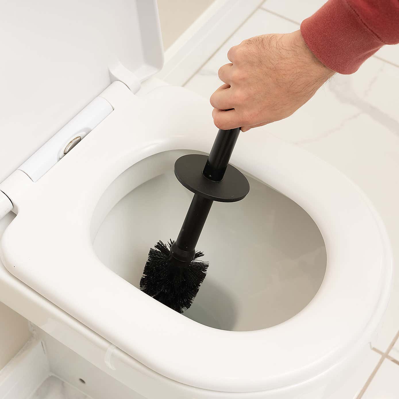 Addis Rattan Black Toilet Brush & Bin Set