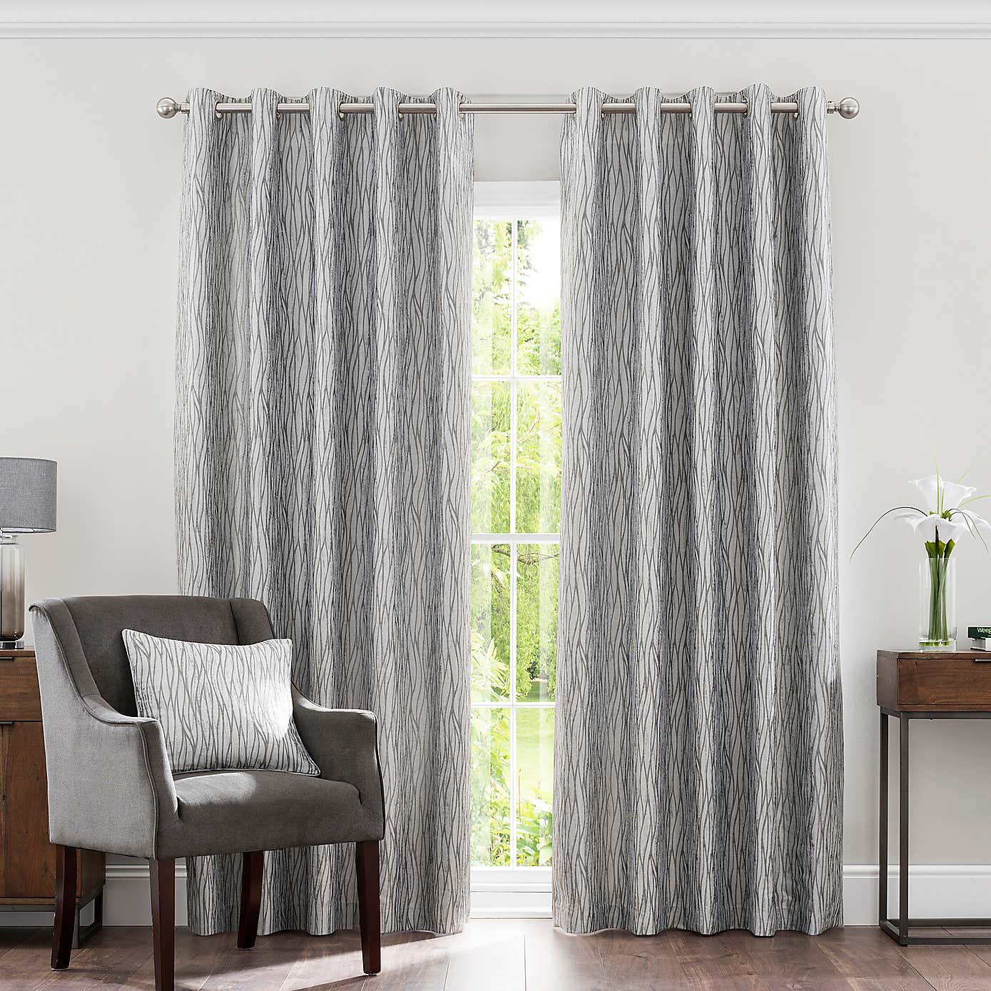 Linear Waves Eyelet Curtains
