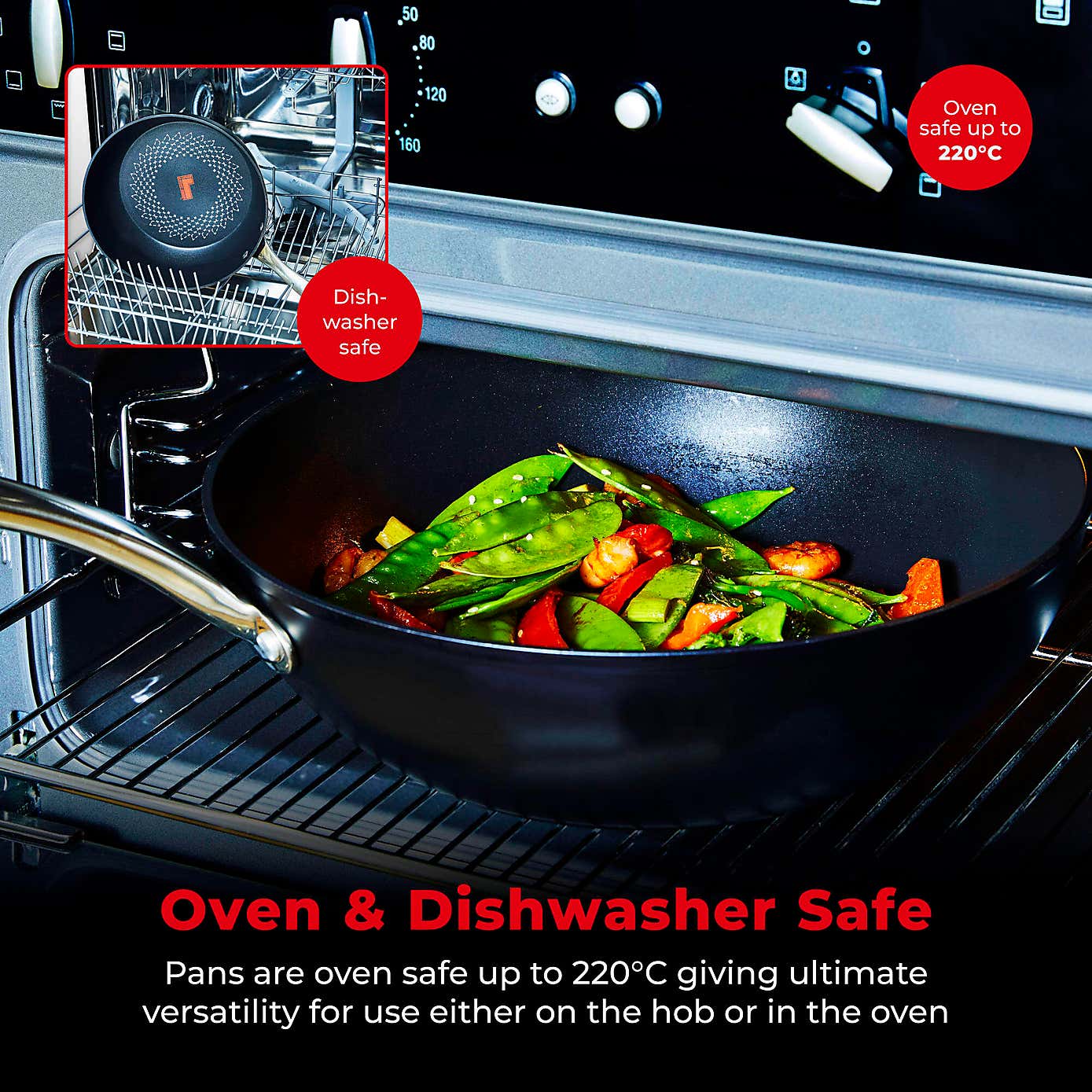 Tower Smart Start Non-Stick Ultra Forged Aluminium Wok, 28cm