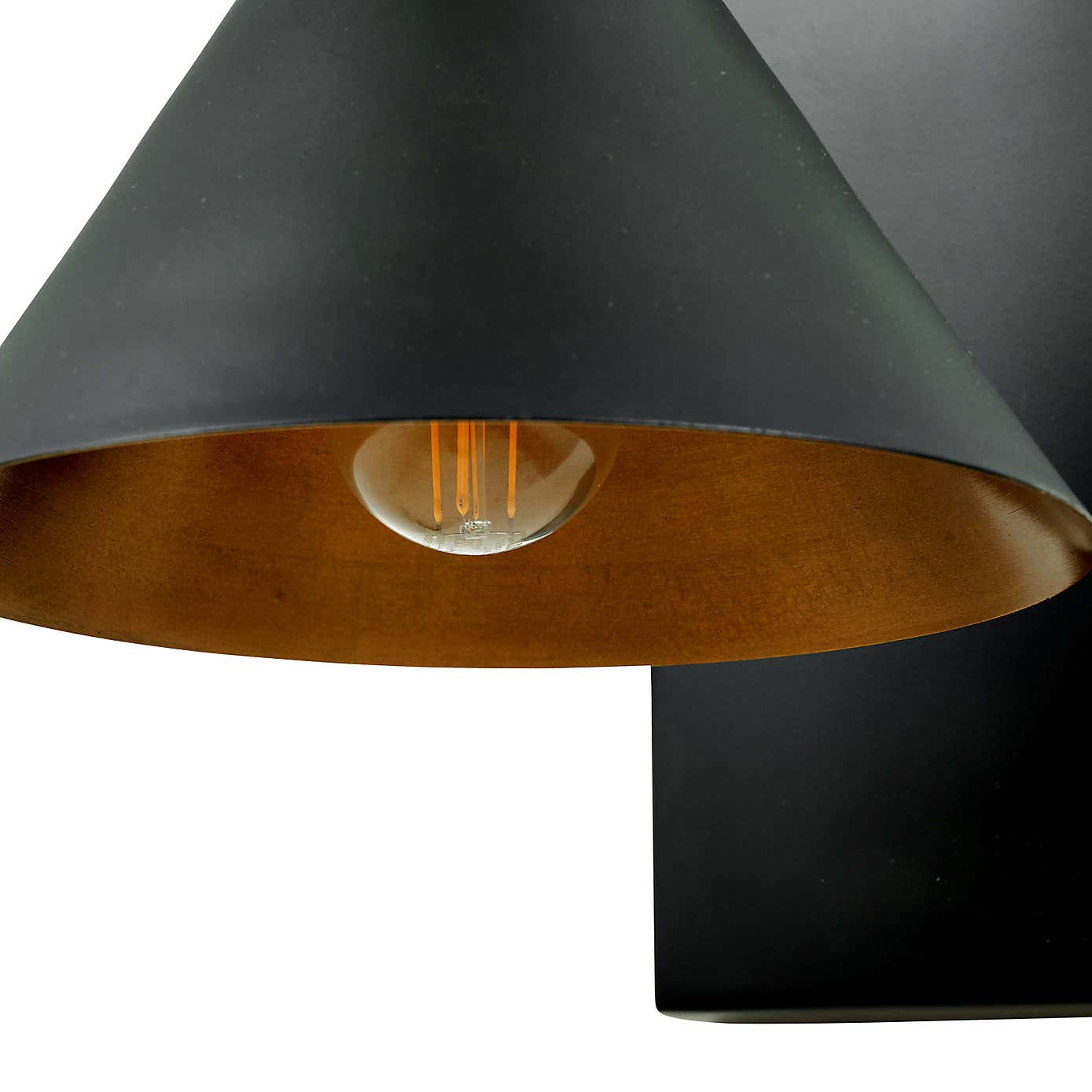 Zeta Matt Black and Antique Brass Wall Light