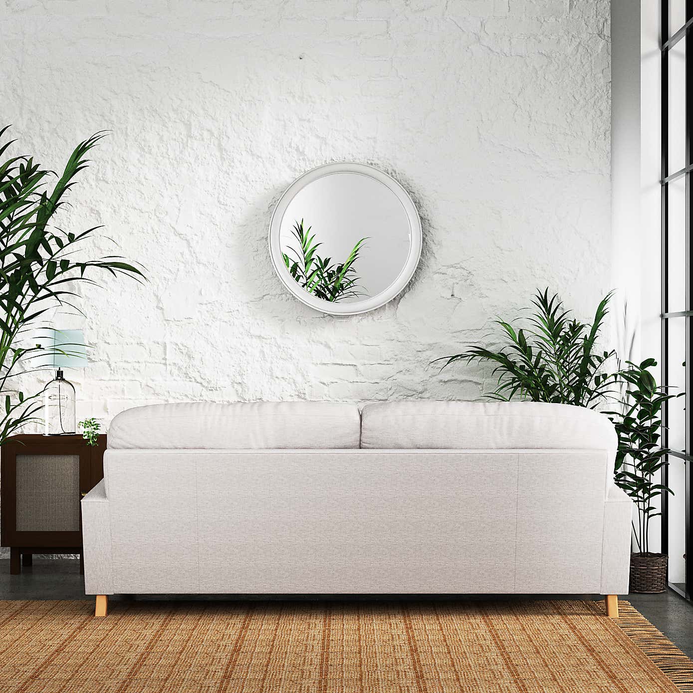 Martha Slub Faux Linen 4 Seater Sofa