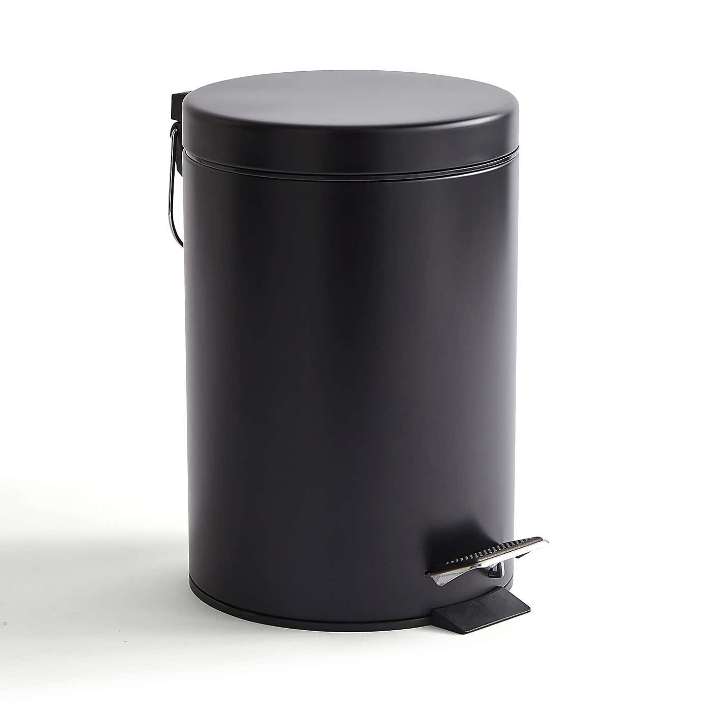 Black 3 Litre Bathroom Bin