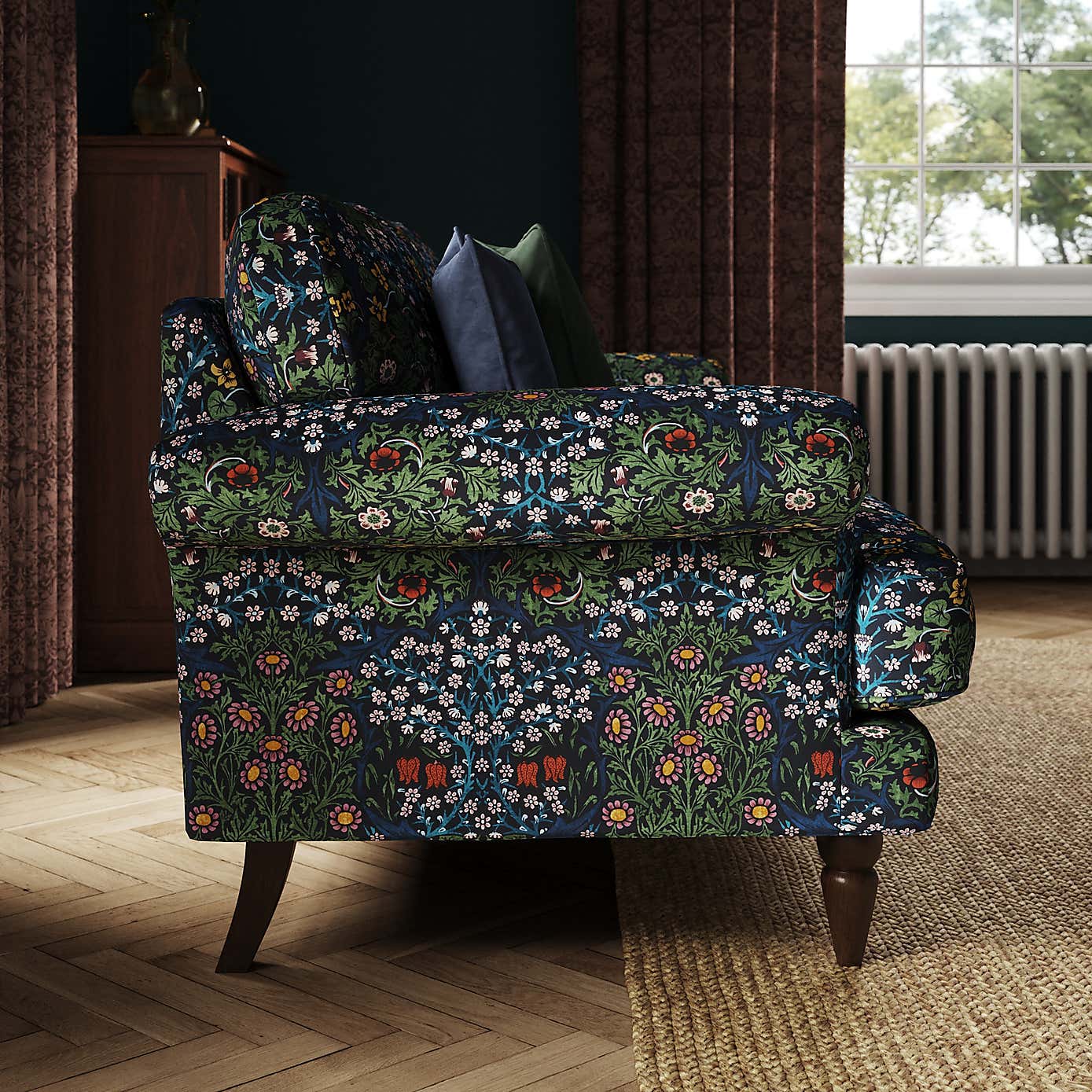 William Morris Blackthorn Velvet Fabric Sample