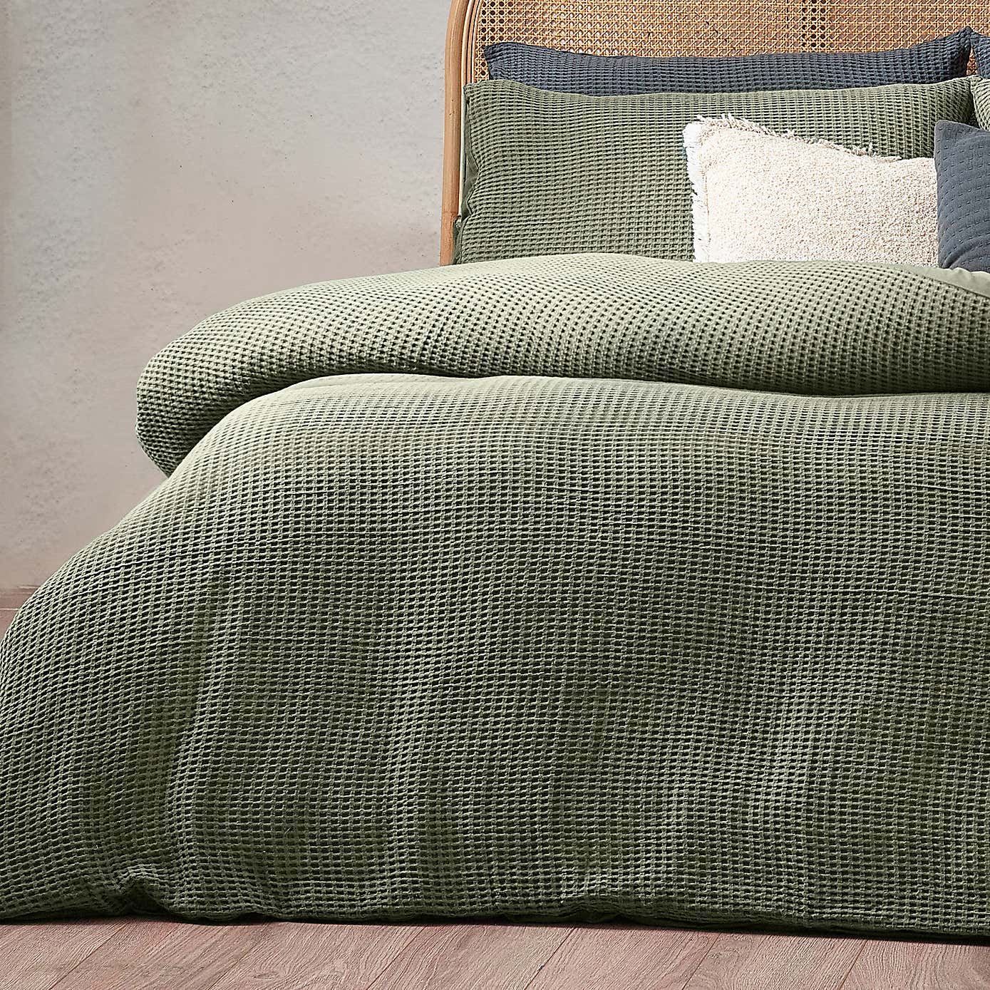 Yard Chunky Waffle Duvet Cover and Pillowcase Set