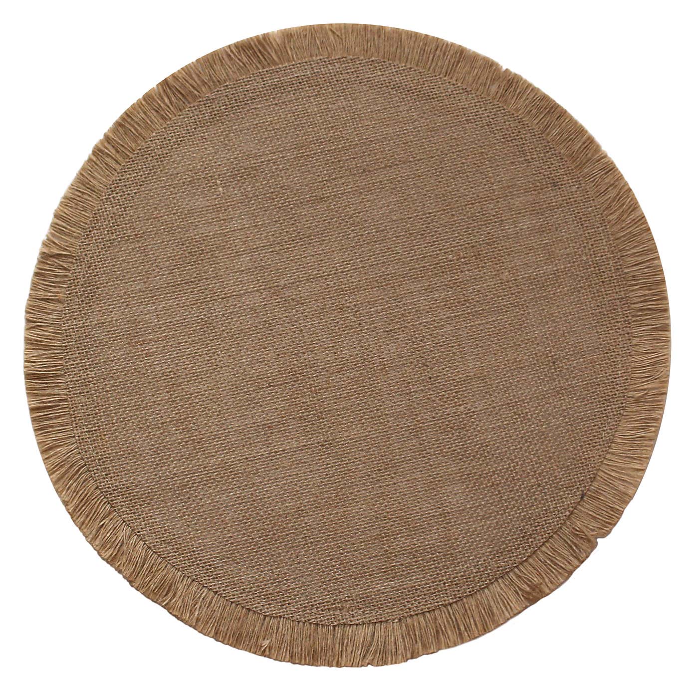 Set of 2 Round Hessian Tassel Edge Placemats