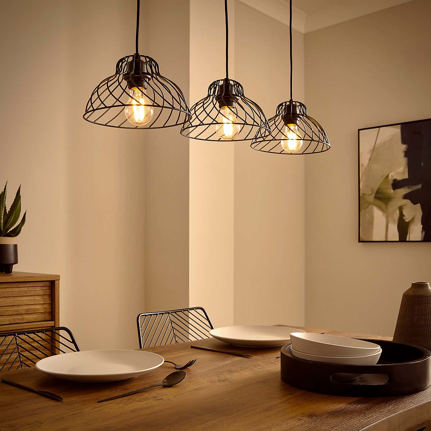 Austin Industrial 3 Light Diner Ceiling Light