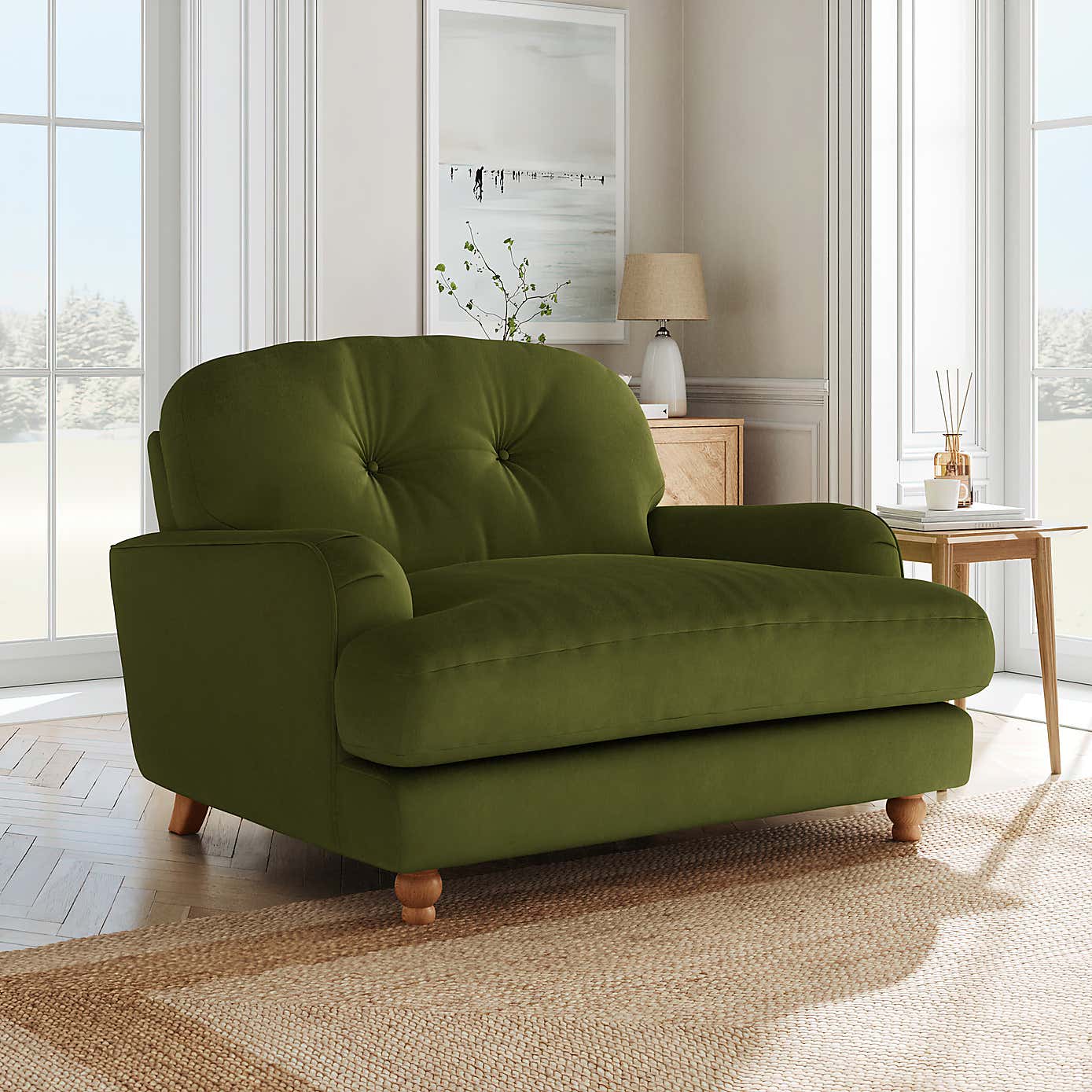 Martha Matte Plush Velvet Snuggle Sofa