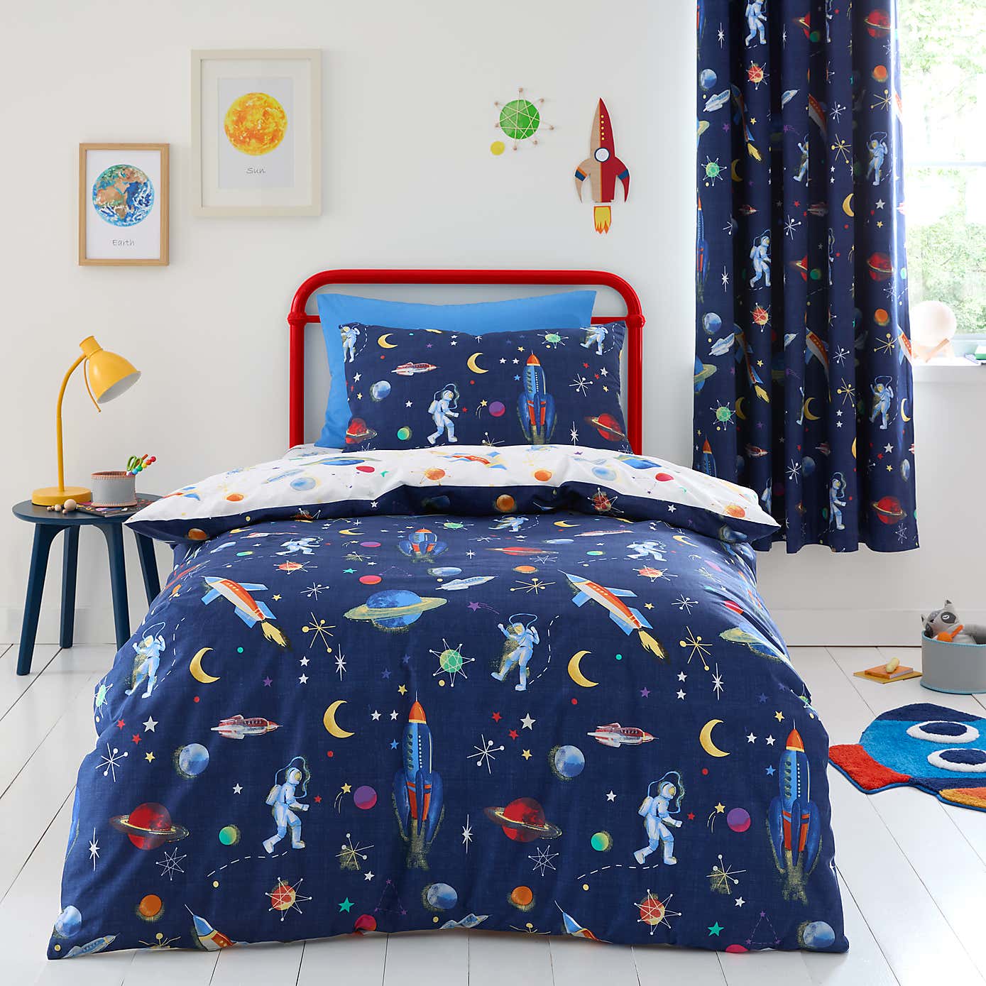Space 100% Cotton Reversible Duvet Cover and Pillowcase Set