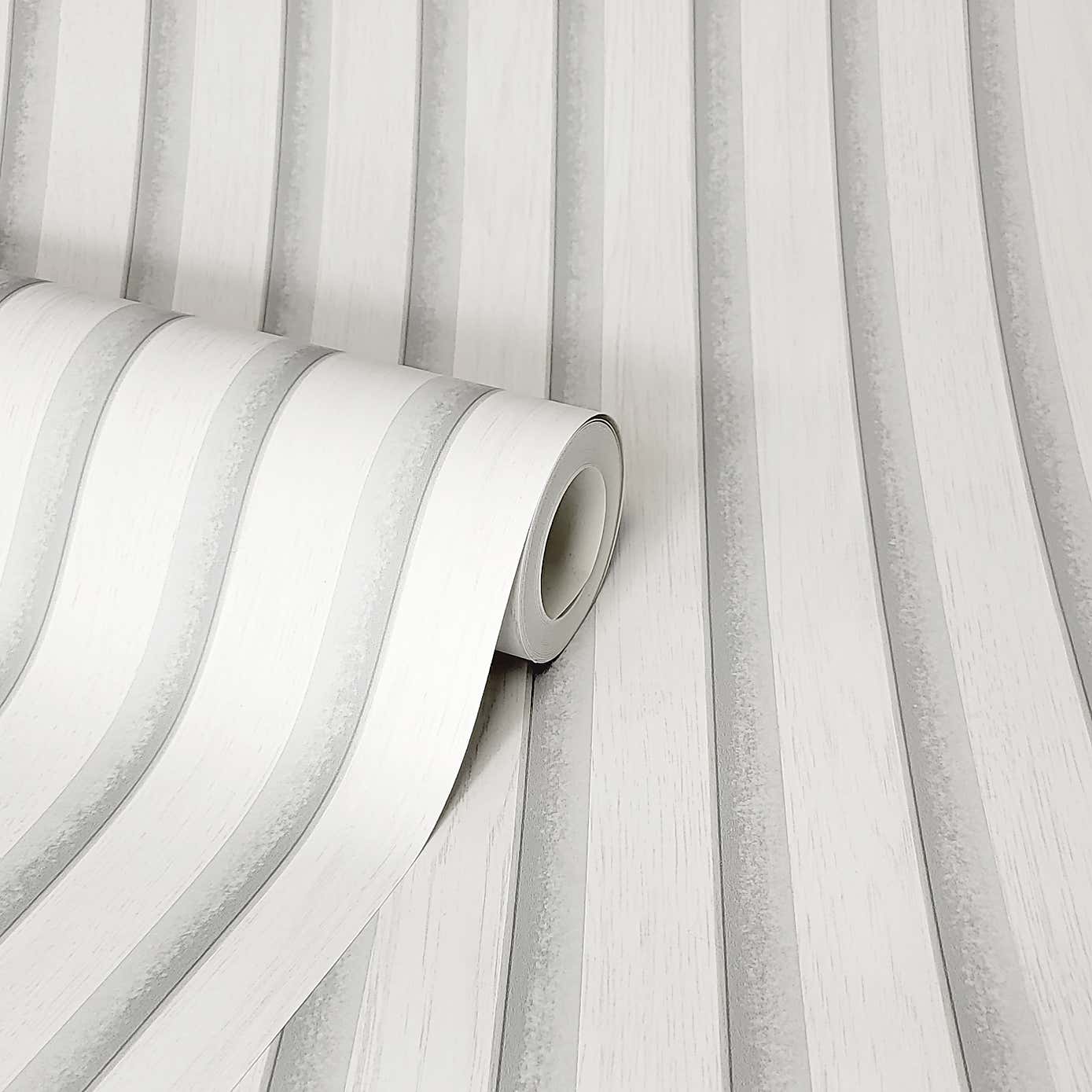 Narrow Wooden Slat Panel Wallpaper