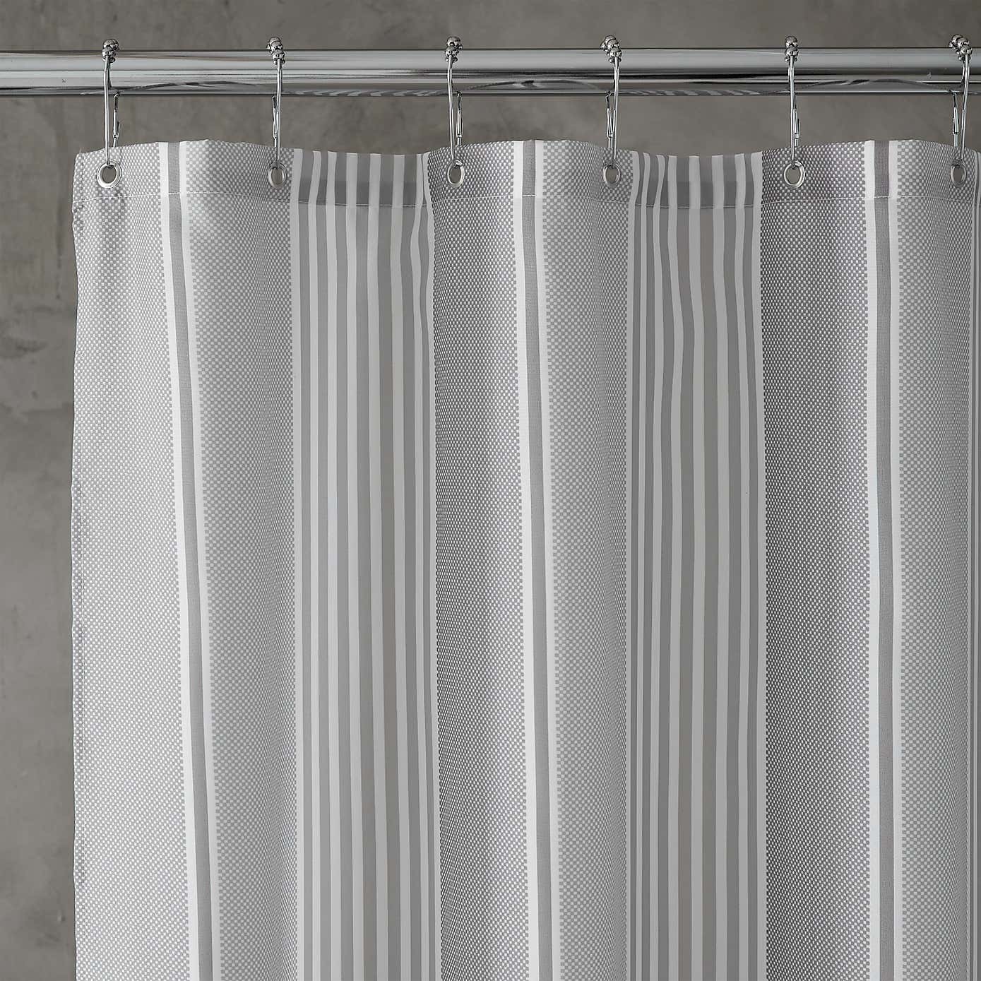 Catherine Lansfield Textured Stripe Shower Curtain