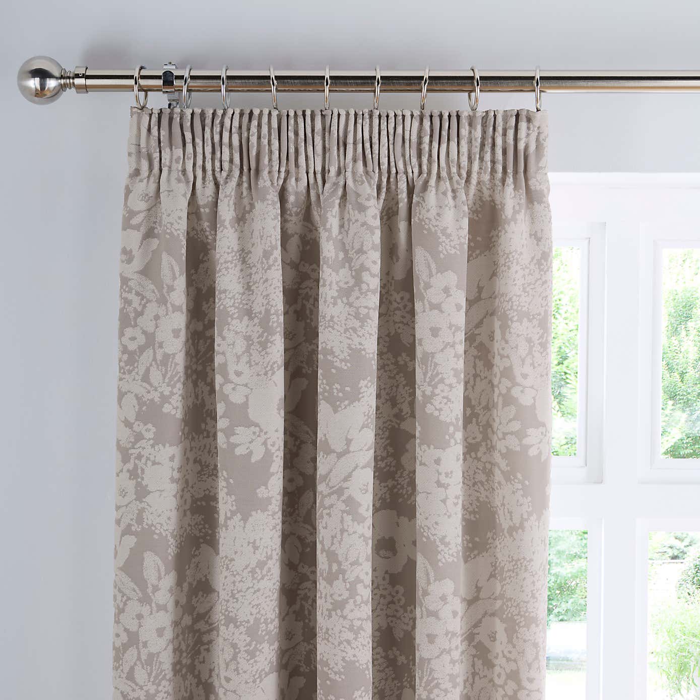 Sofia Floral Pencil Pleat Curtains