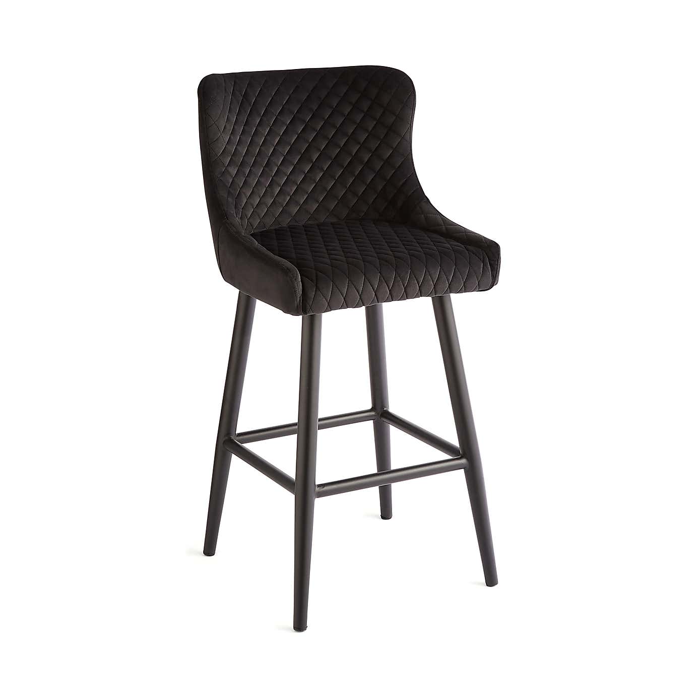 Montreal Bar Stool Charcoal Velvet