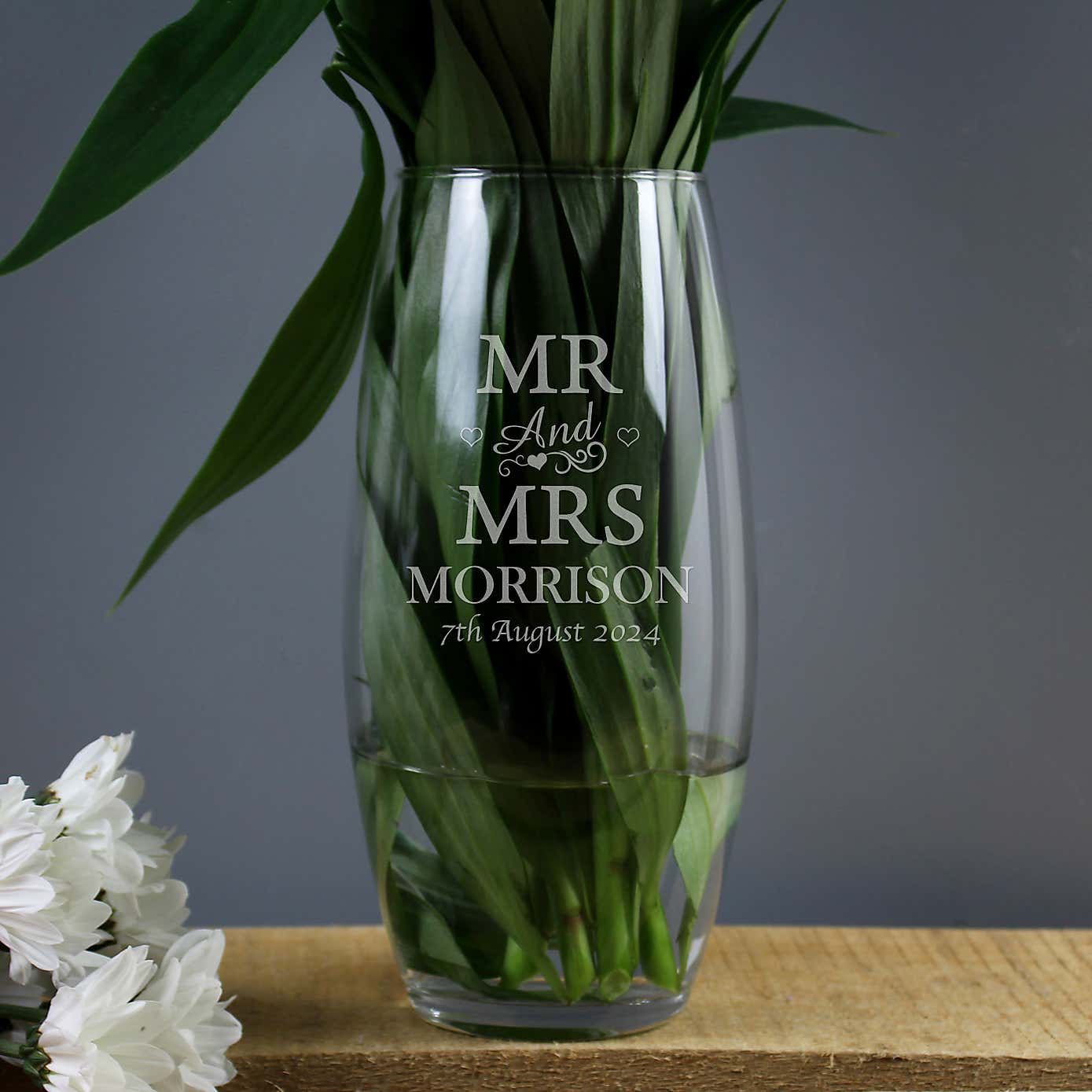 Personalised Mr and Mrs Bullet Vase