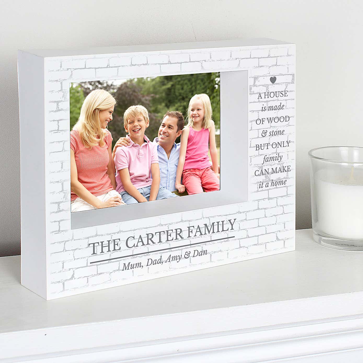 Personalised Family Landscape Box Photo Frame