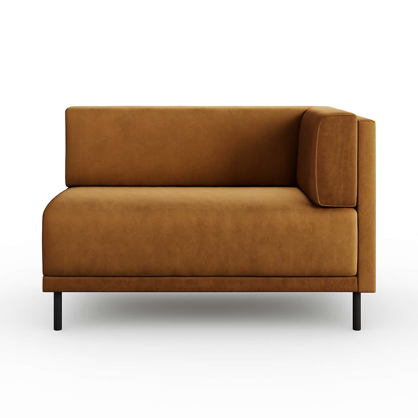 Mae Corner Dining Bench, Matte Plush Velvet