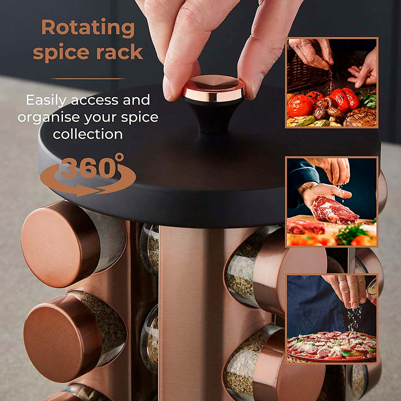 Tower Cavaletto 12 Jar Spice Rack Set