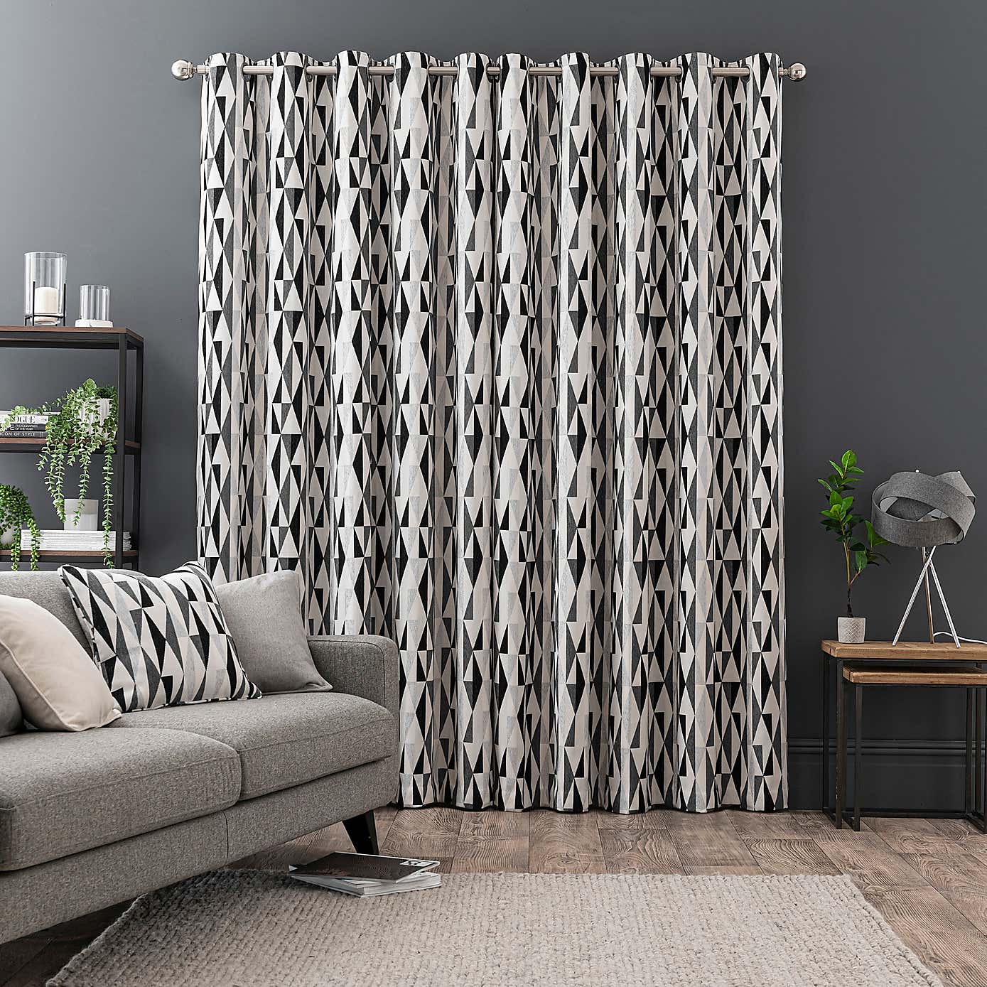 Elements Triangles Eyelet Curtains
