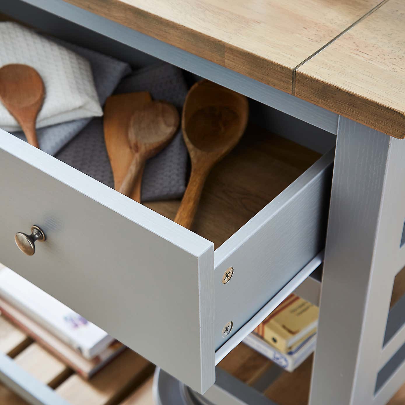Olney Compact Kitchen Island Grey