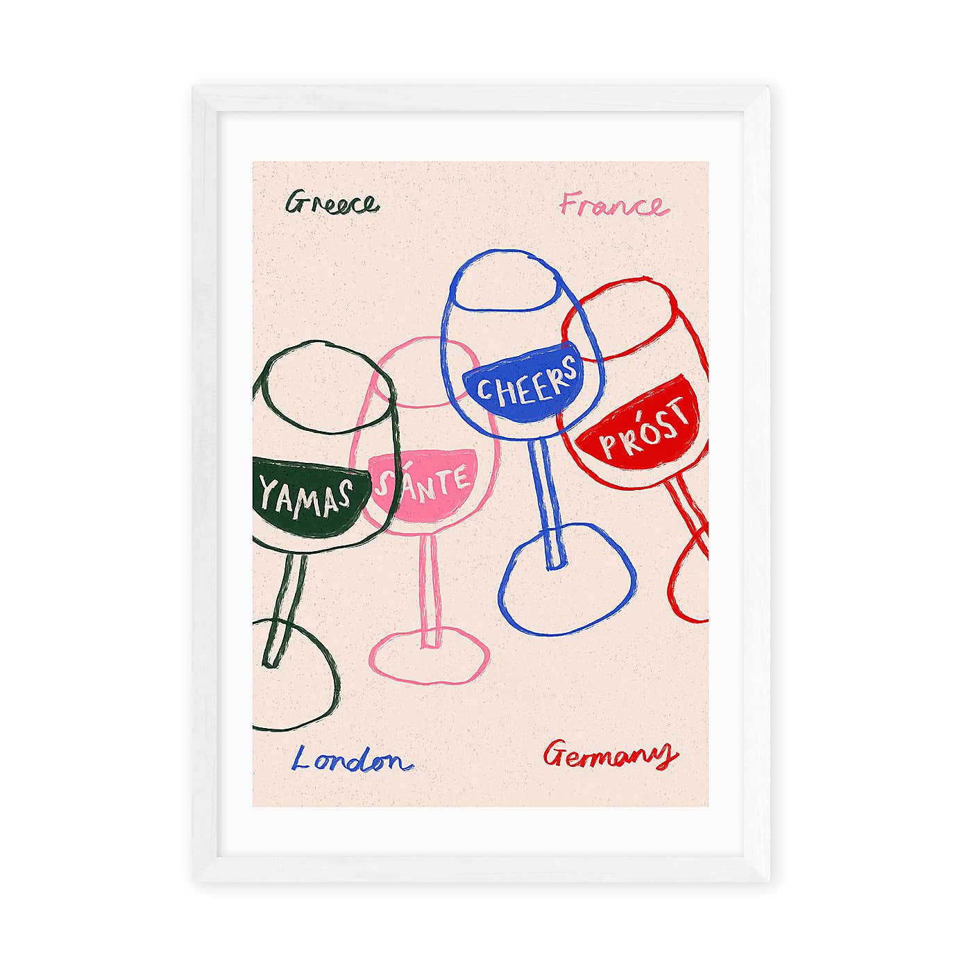 East End Prints Cheers Glasses Print