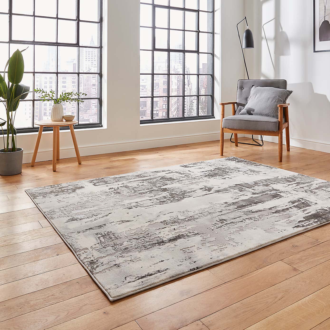 Apollo Marble Effect Washable Rug