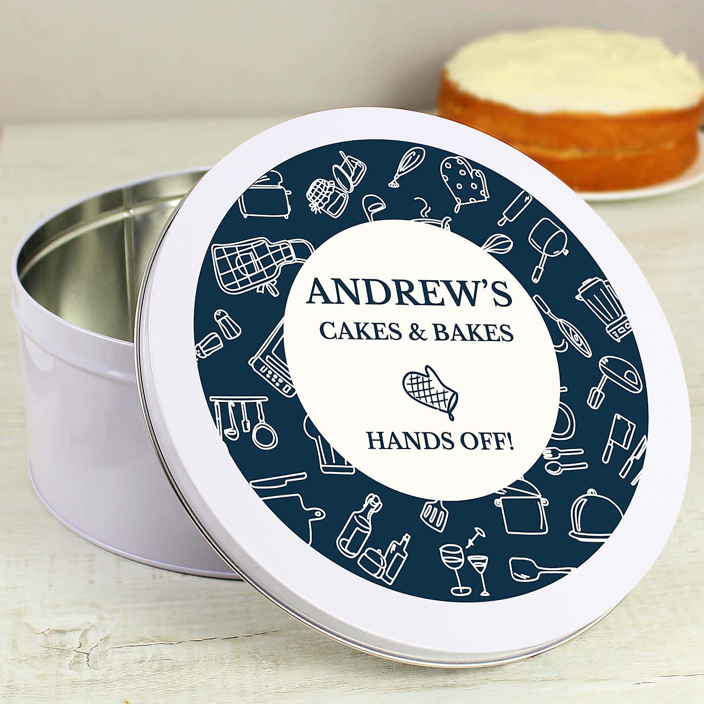 Personalised Icons Cake Tin