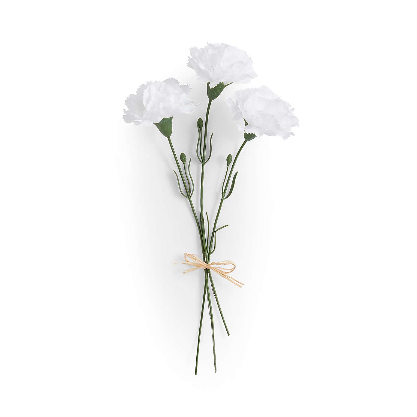Artificial White Carnation Posy