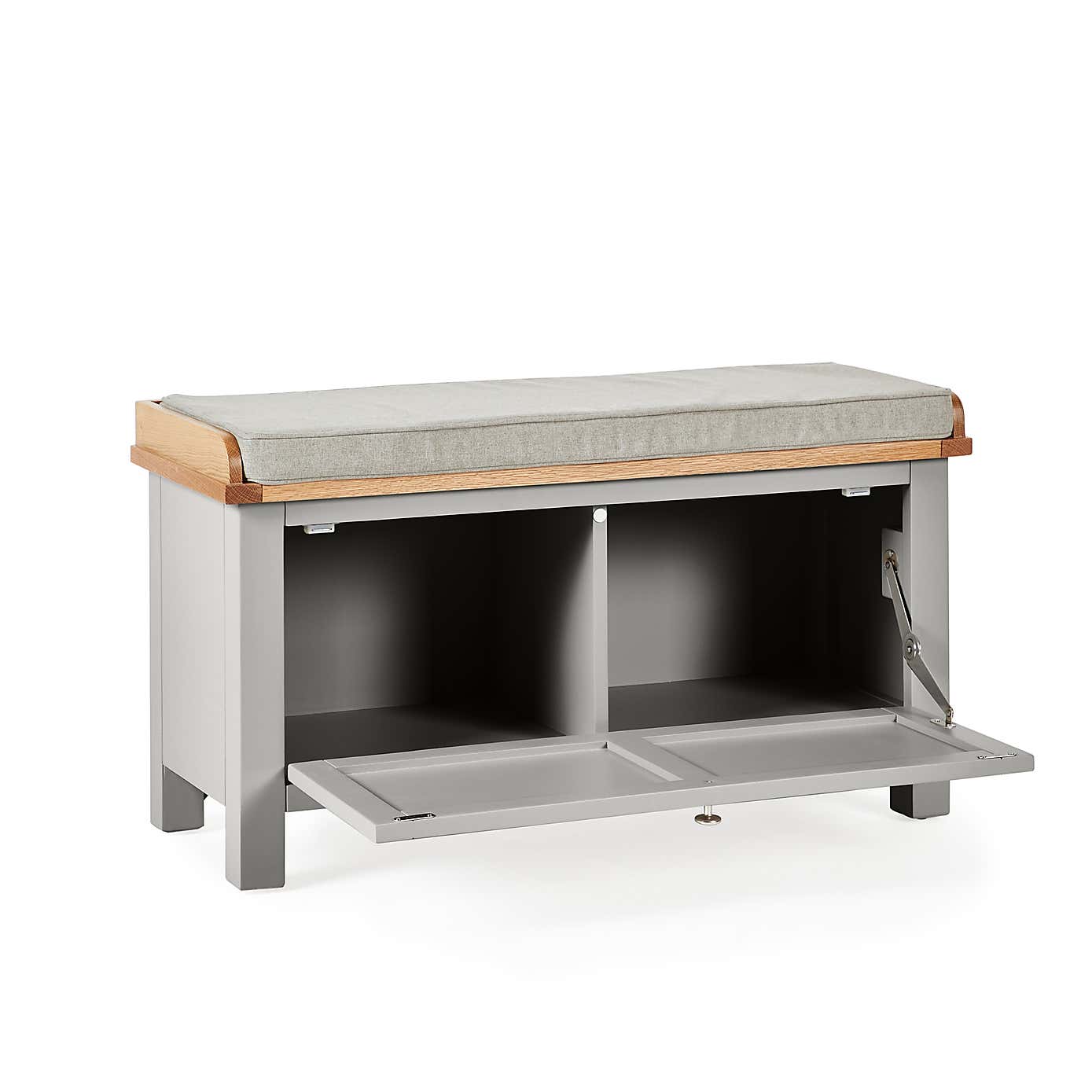 Bromley Grey Storage Bench With Cushion