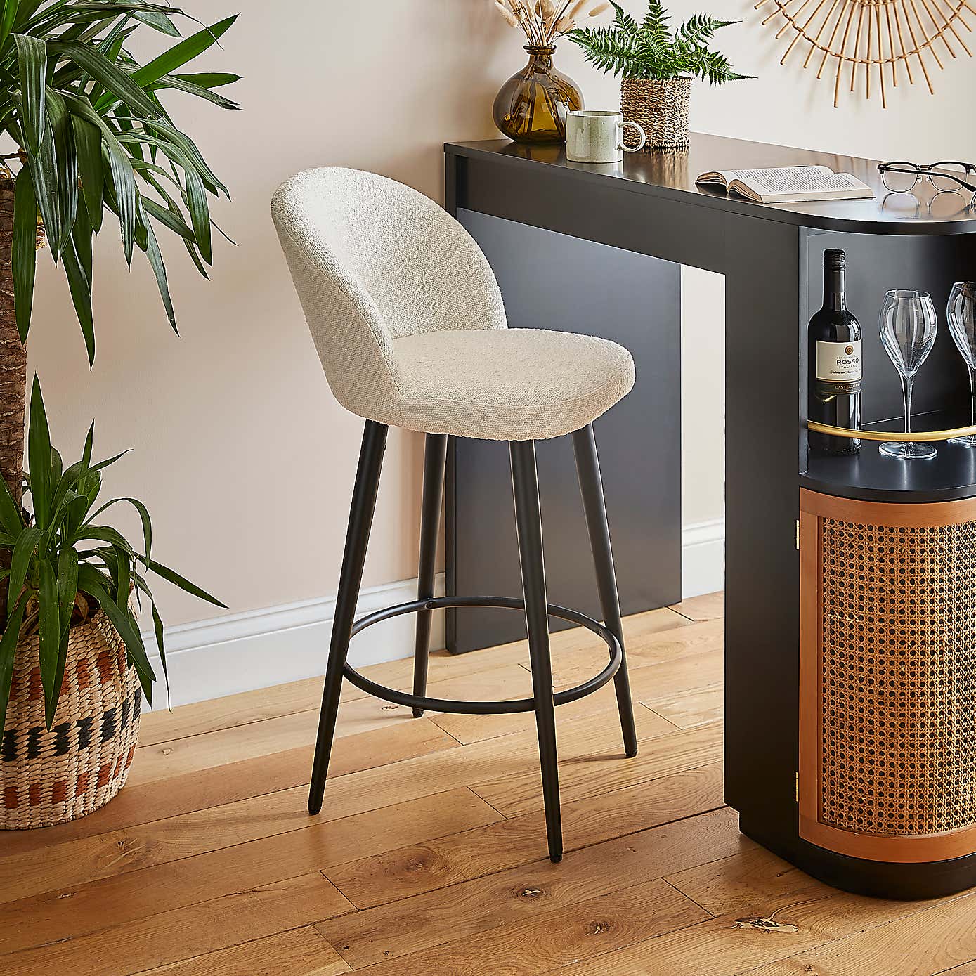 Astrid Boucle Bar Stool