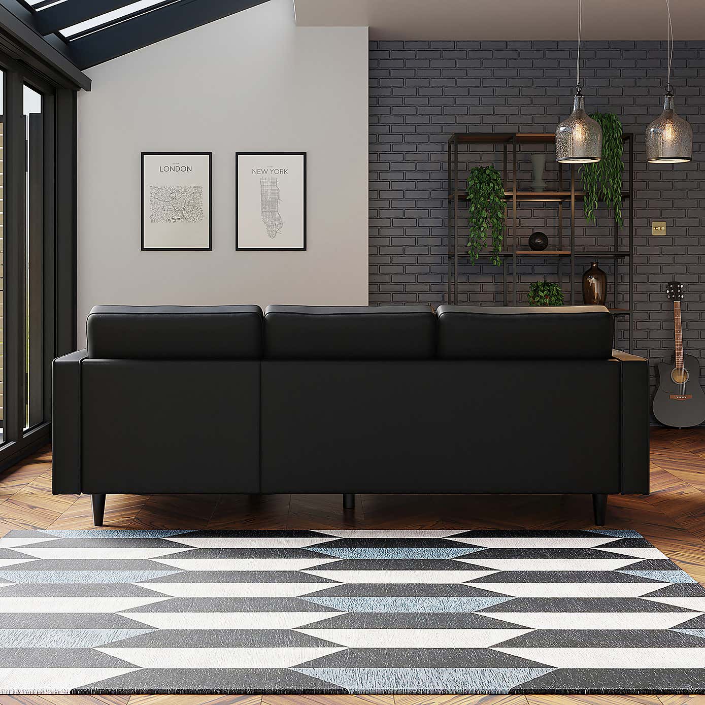 Zoe Faux Leather Right Hand Corner Sofa