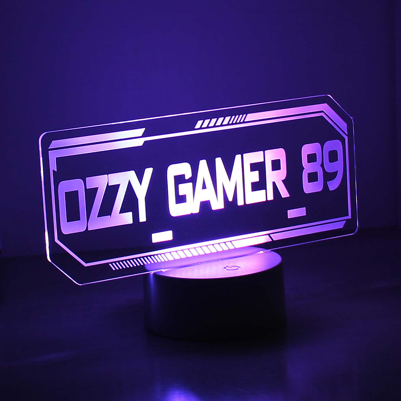 Personalised Gamer Tag Colour Changing Night LED Light