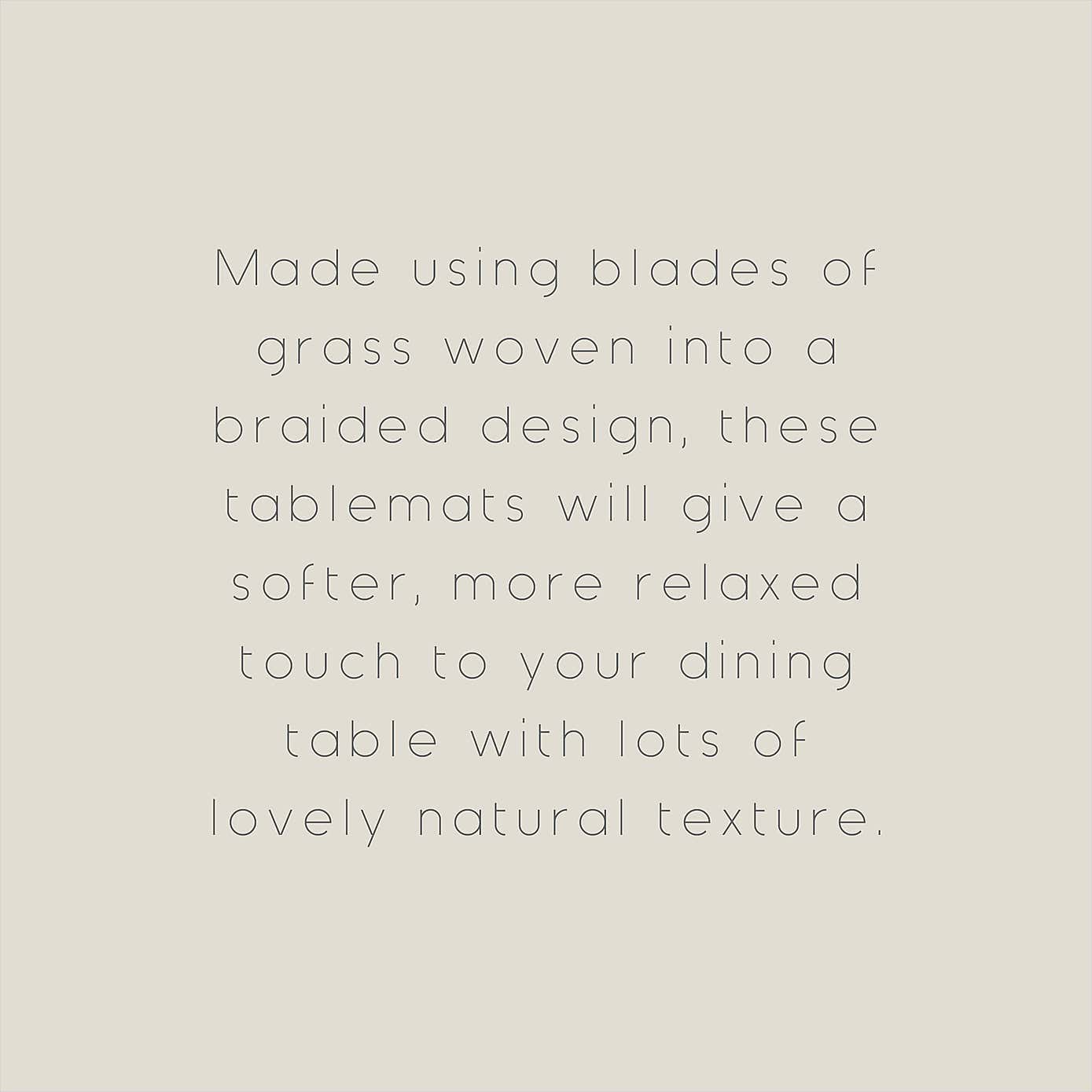 Set of 4 Black Grass Braid Coasters