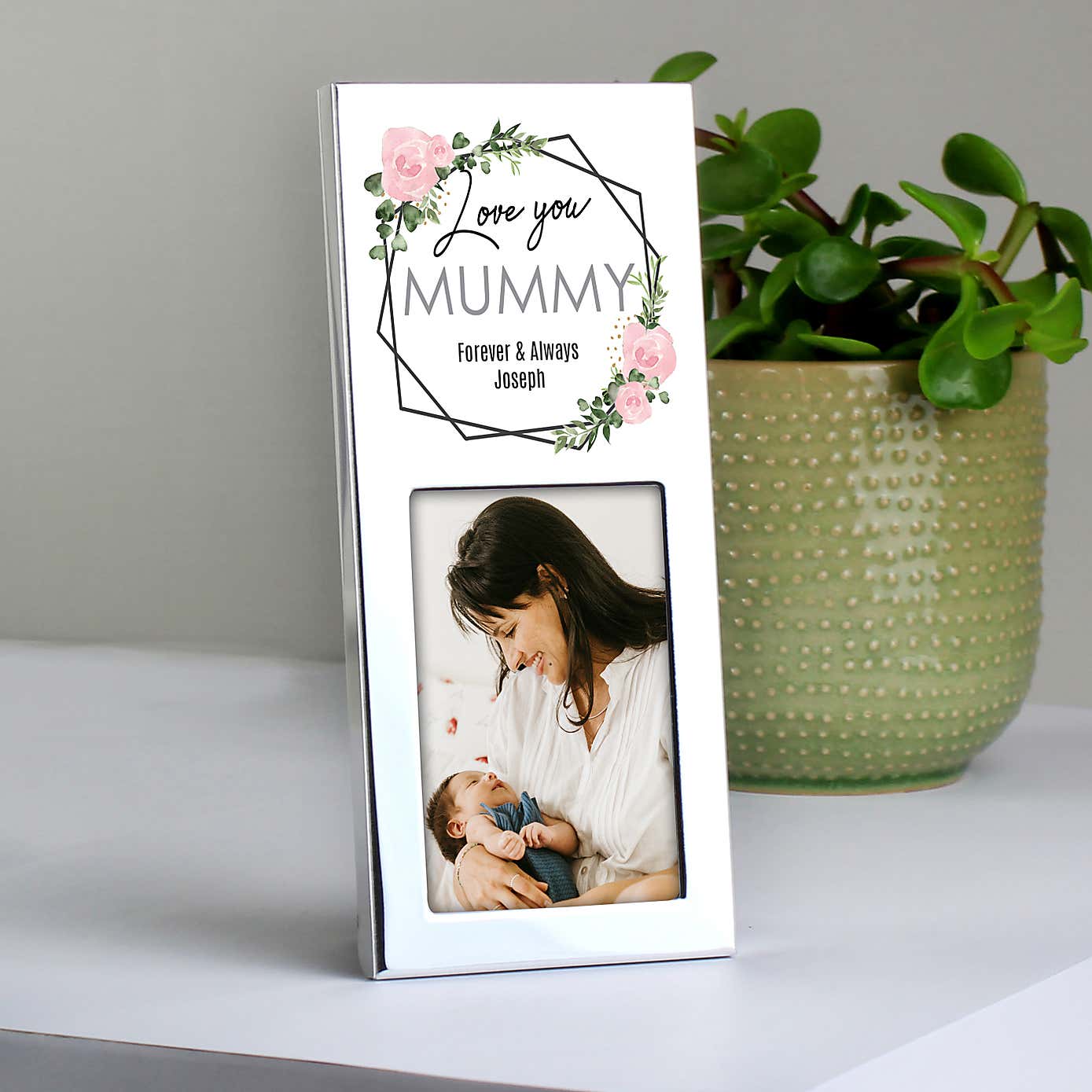 Personalised Small Abstract Rose Portrait Photo Frame