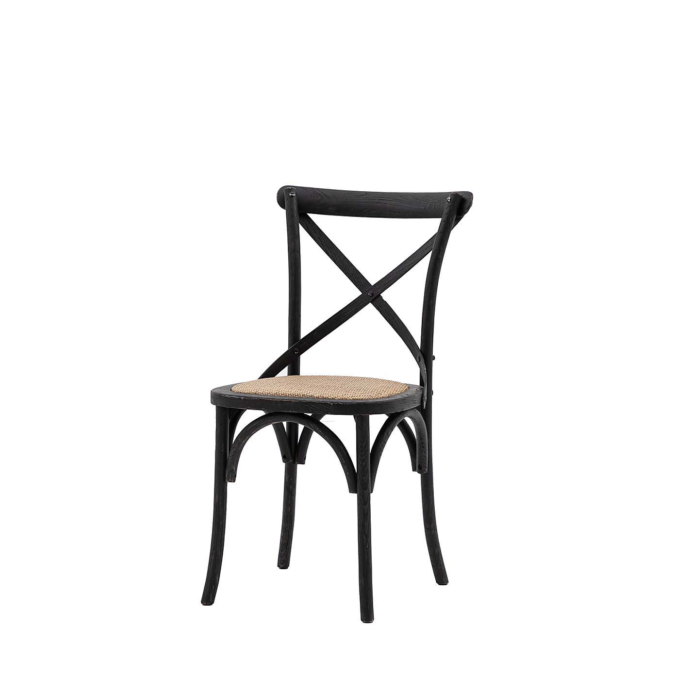 Cannock Set of 2 Dining Chairs, Oak & Rattan
