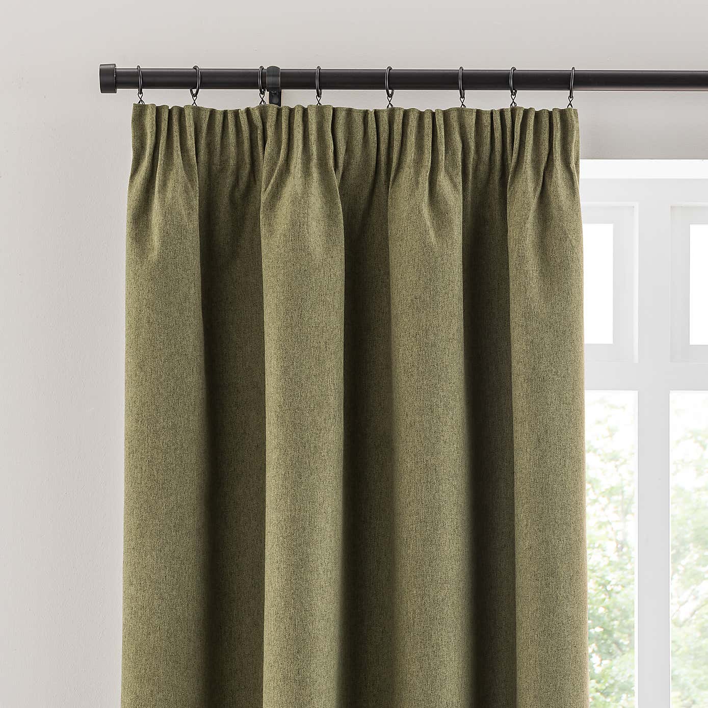 Luna Brushed Blackout Pencil Pleat Curtains