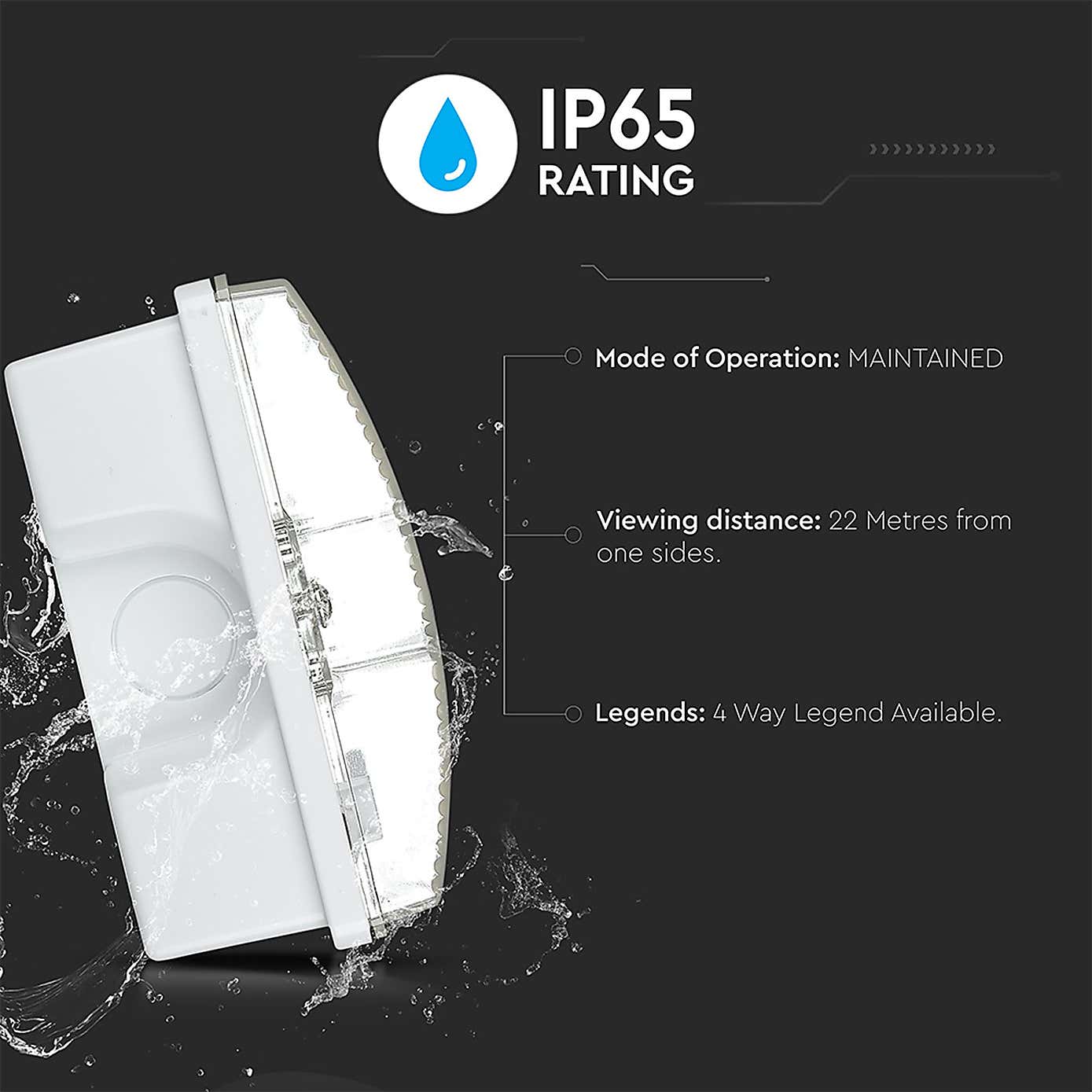 V-TAC LED Emergency Wall Light