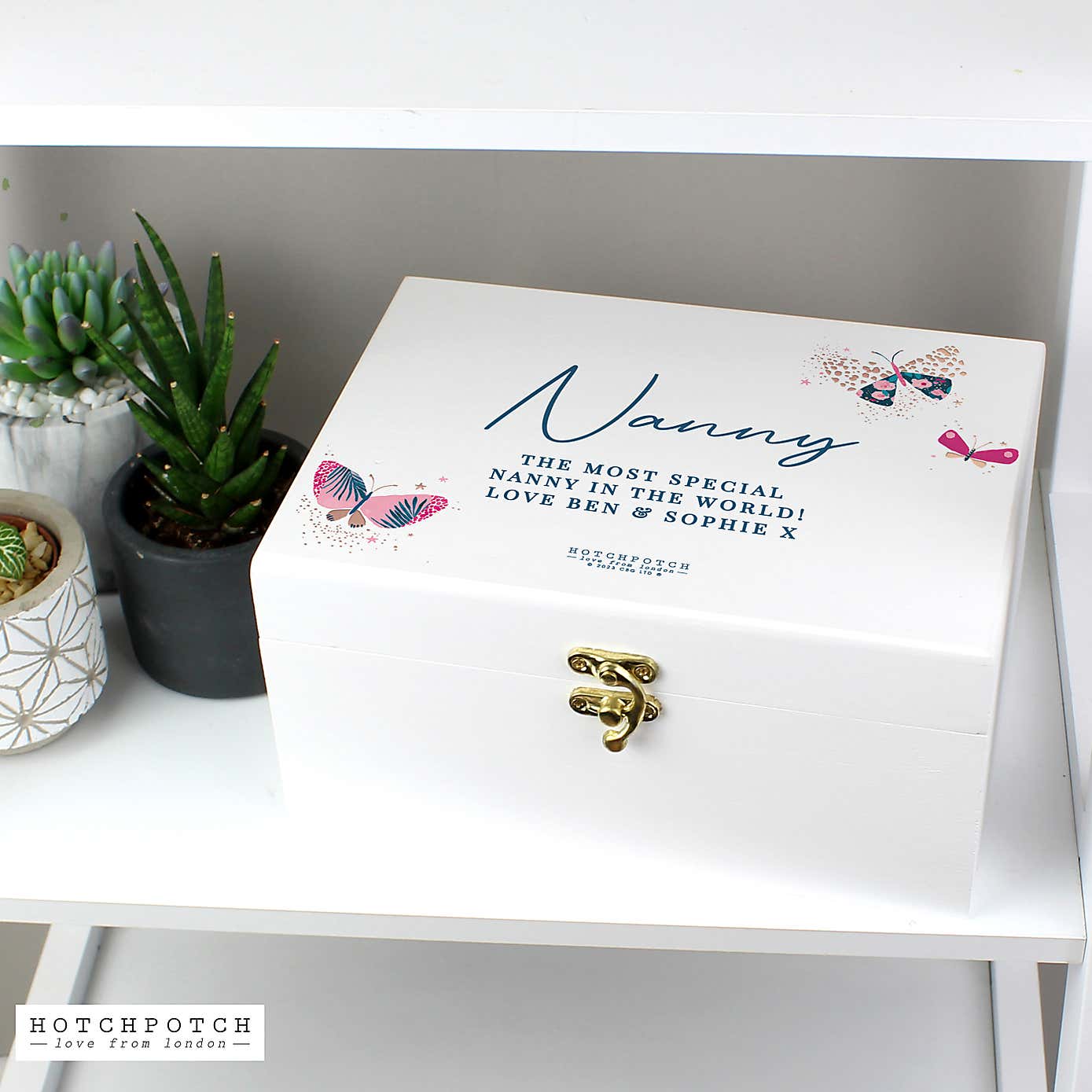 Personalised Butterfly White Storage Box