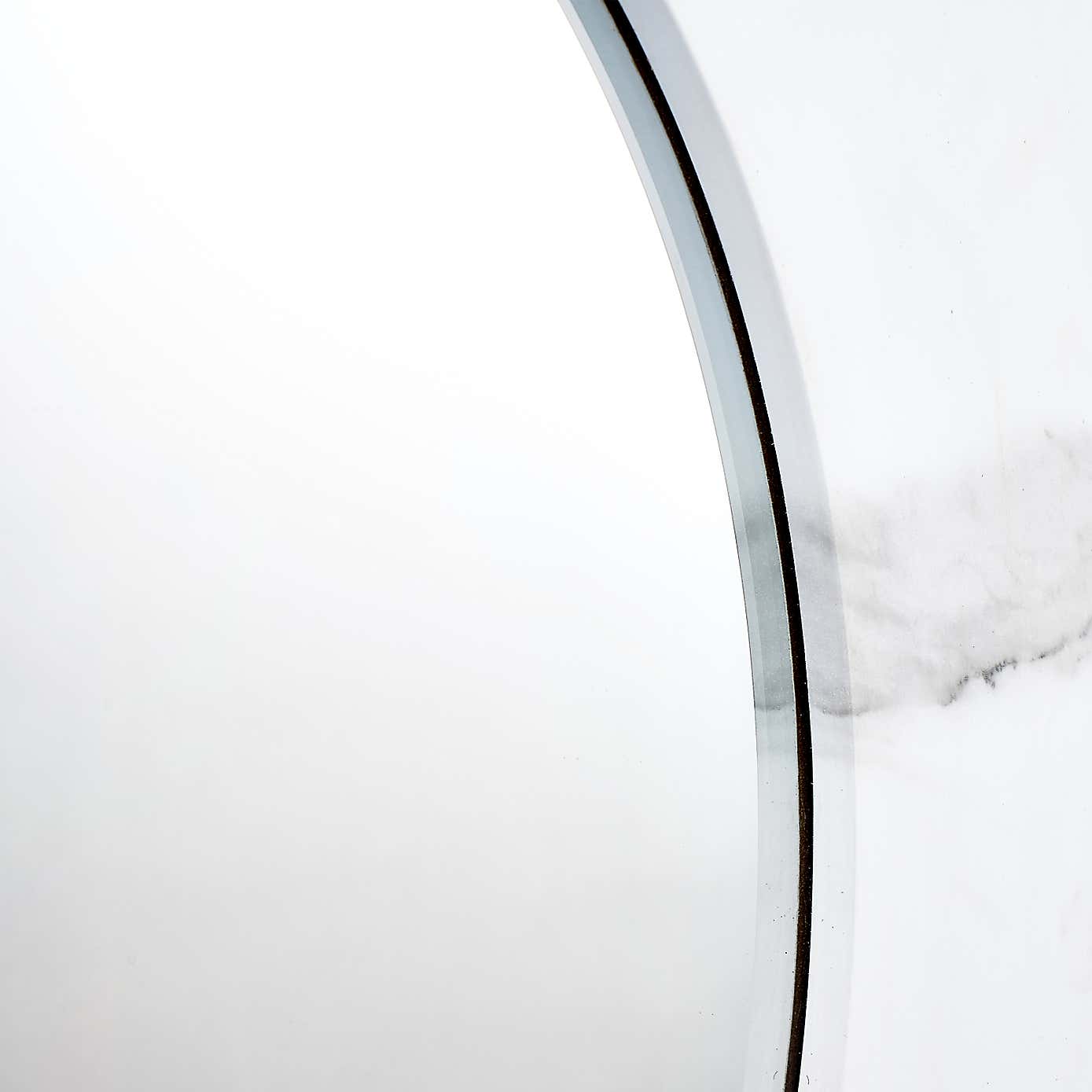 Marble Veneer Round Wall Mirror