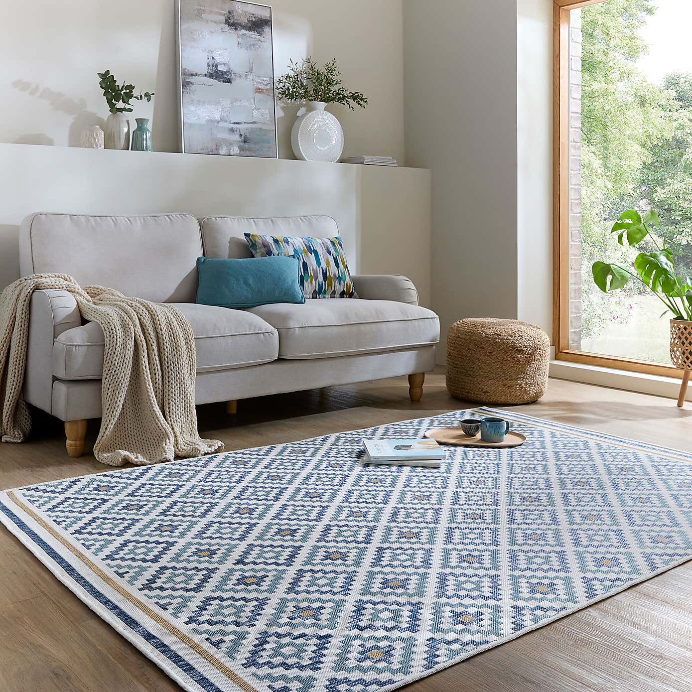 Geometric Tile Indoor Outdoor Rug