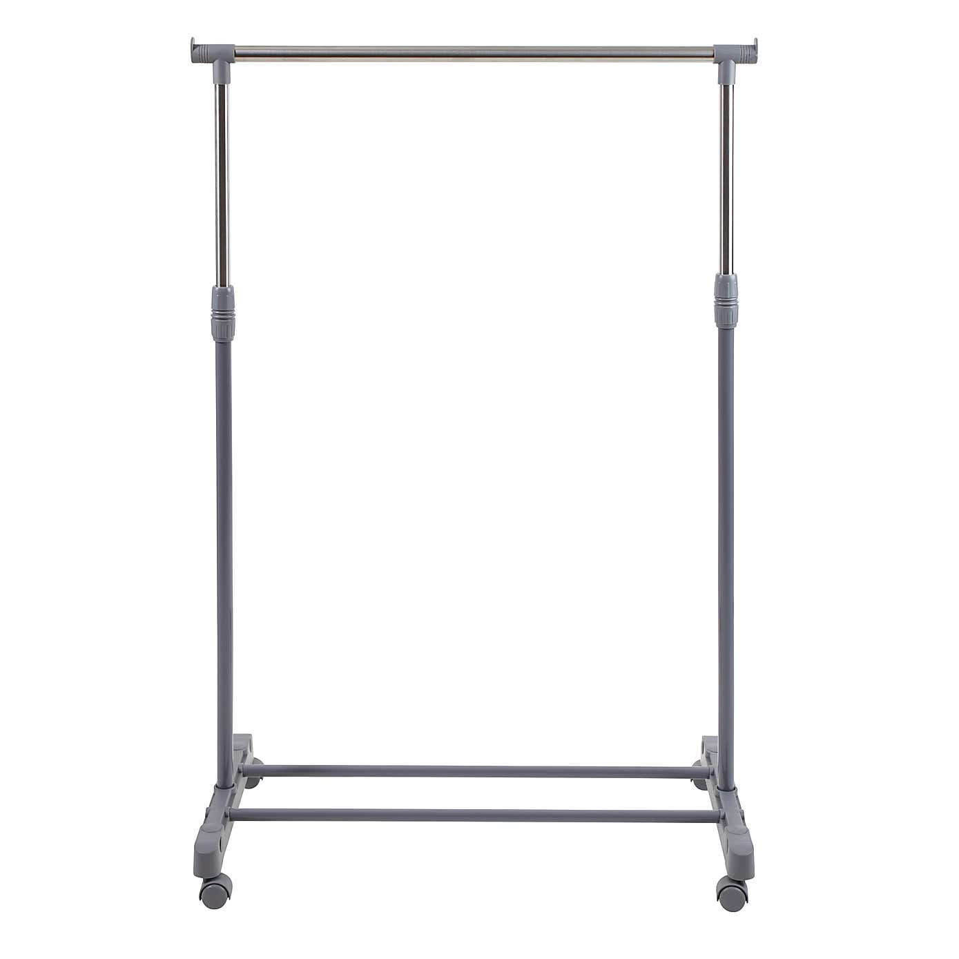 Silver Extendable Clothes Rail with Wheels