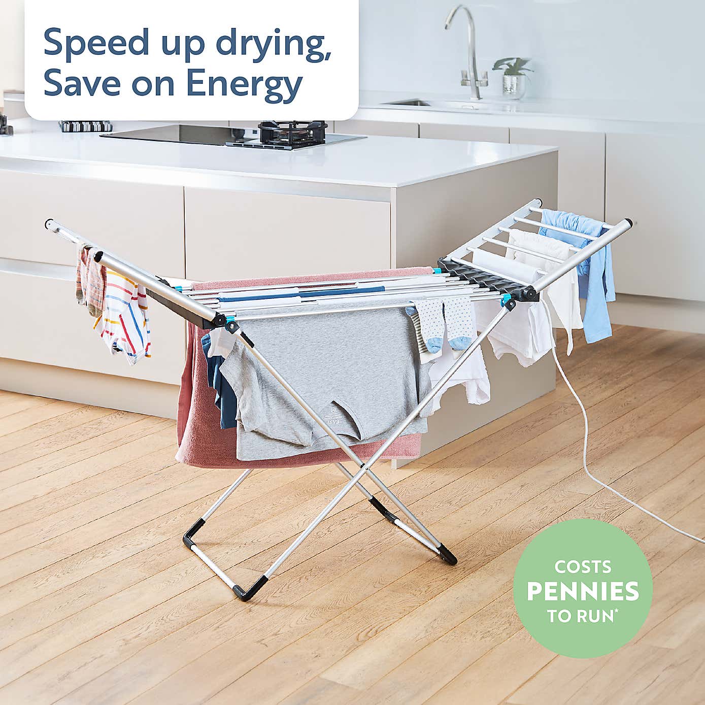 Minky Heated Indoor Clothes Airer, 12m