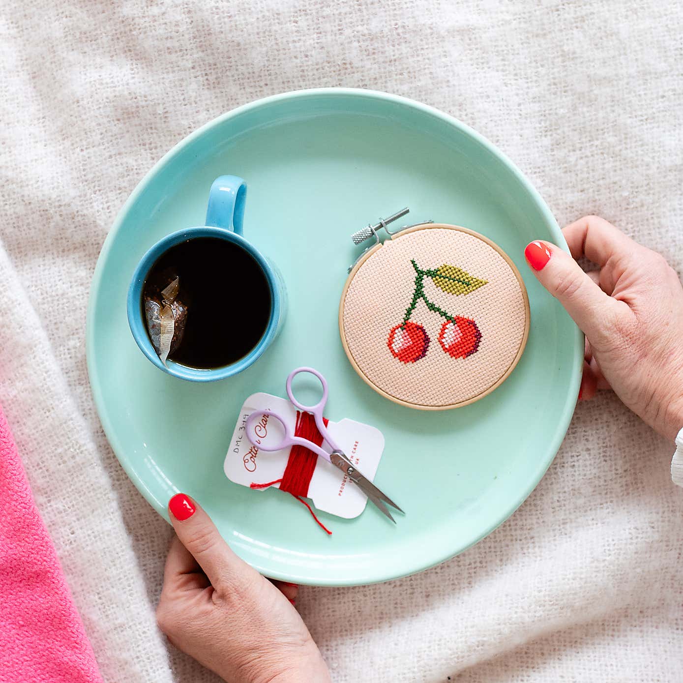 Cotton Clara Cherry Cross Stitch Kit