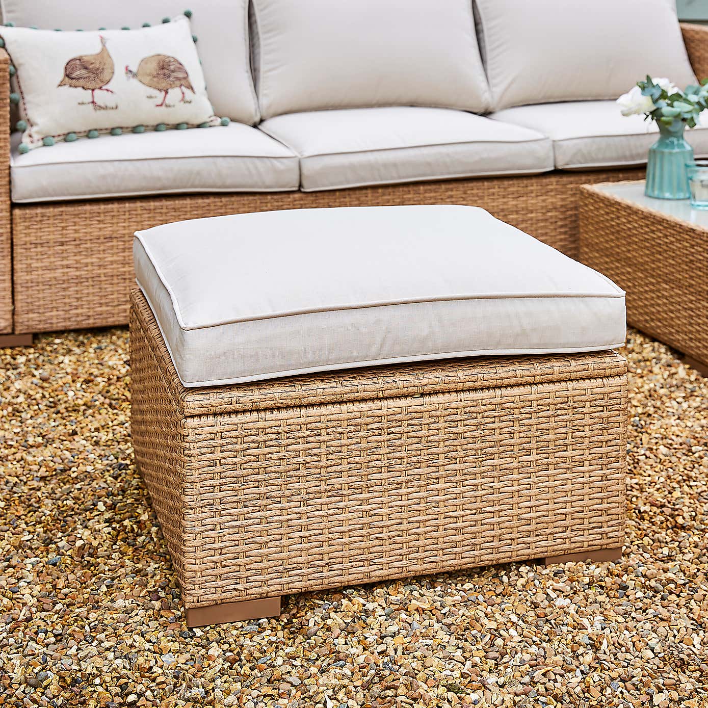 Rattan Sofa Lounger Set, Grey