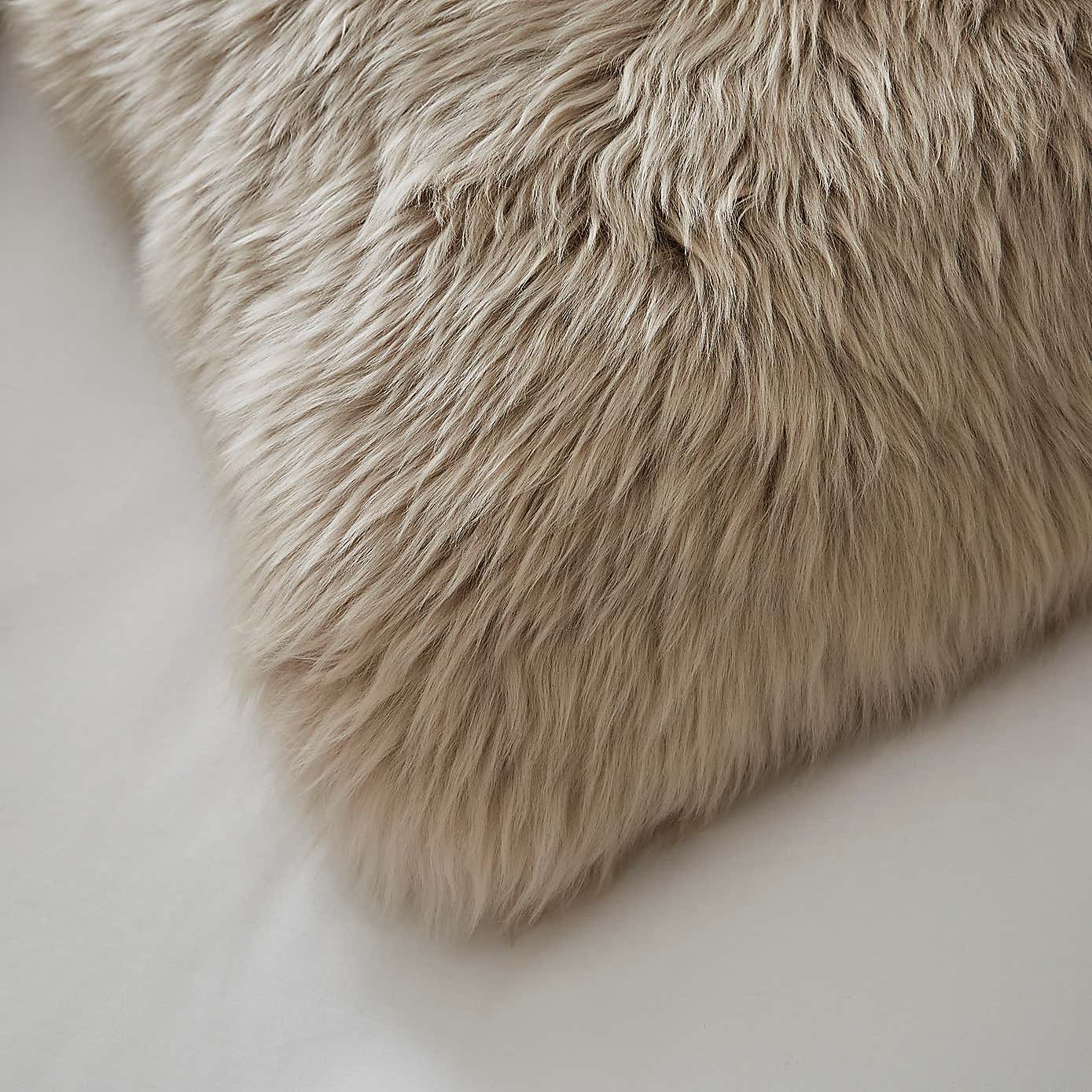Dorma Natural Sheepskin Rectangle Cushion