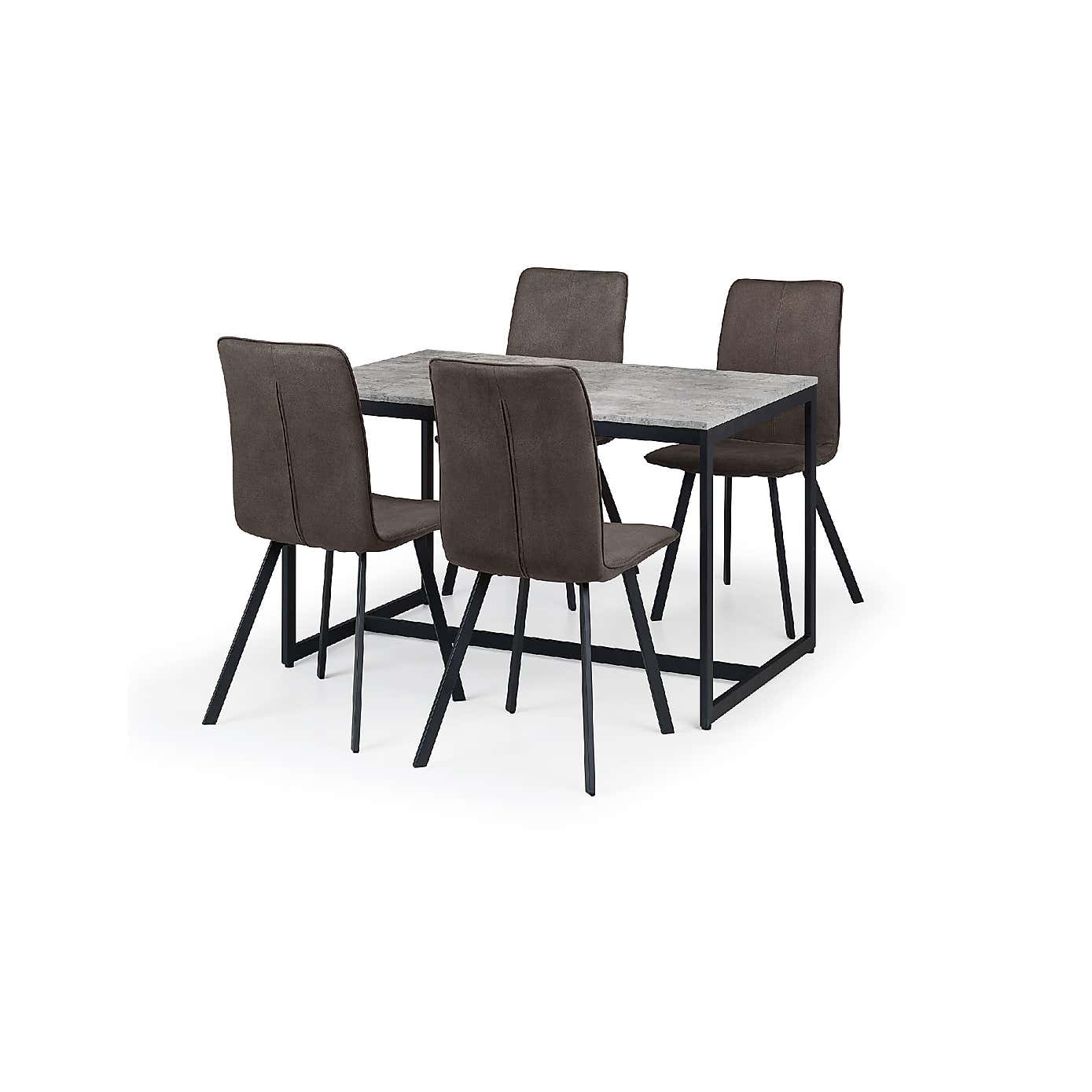 Staten Rectangular Dining Table with 4 Monroe Chairs