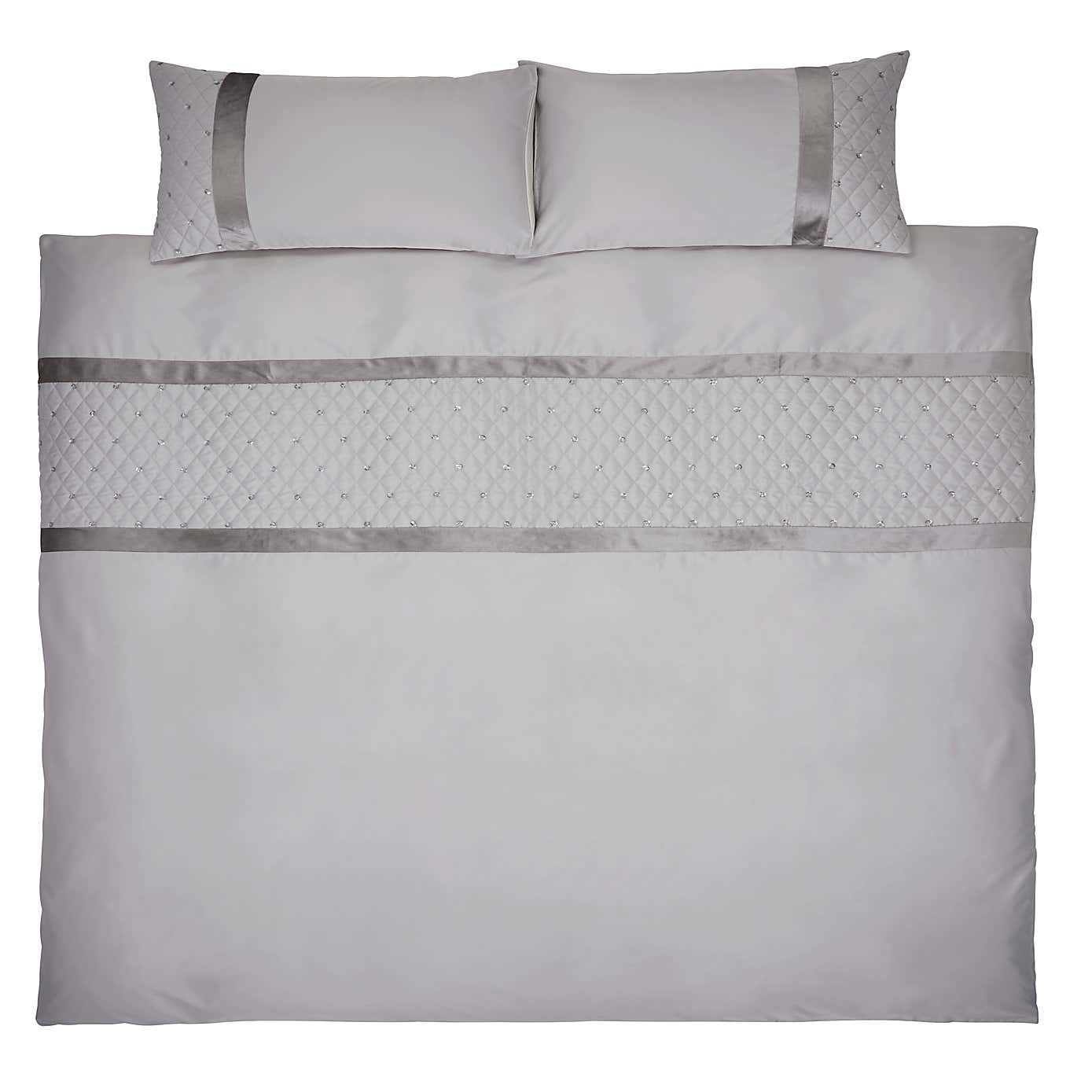 Catherine Lansfield Sequin Duvet Cover and Pillowcase Set