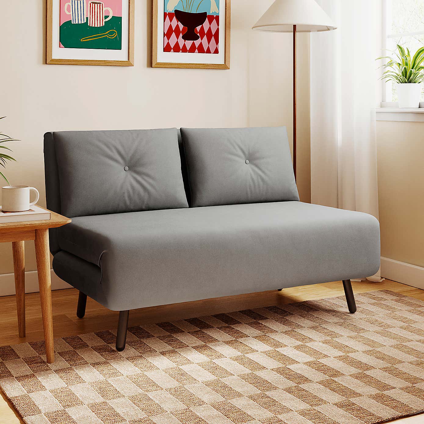 Phoebe Velvet Small Double Sofa Bed