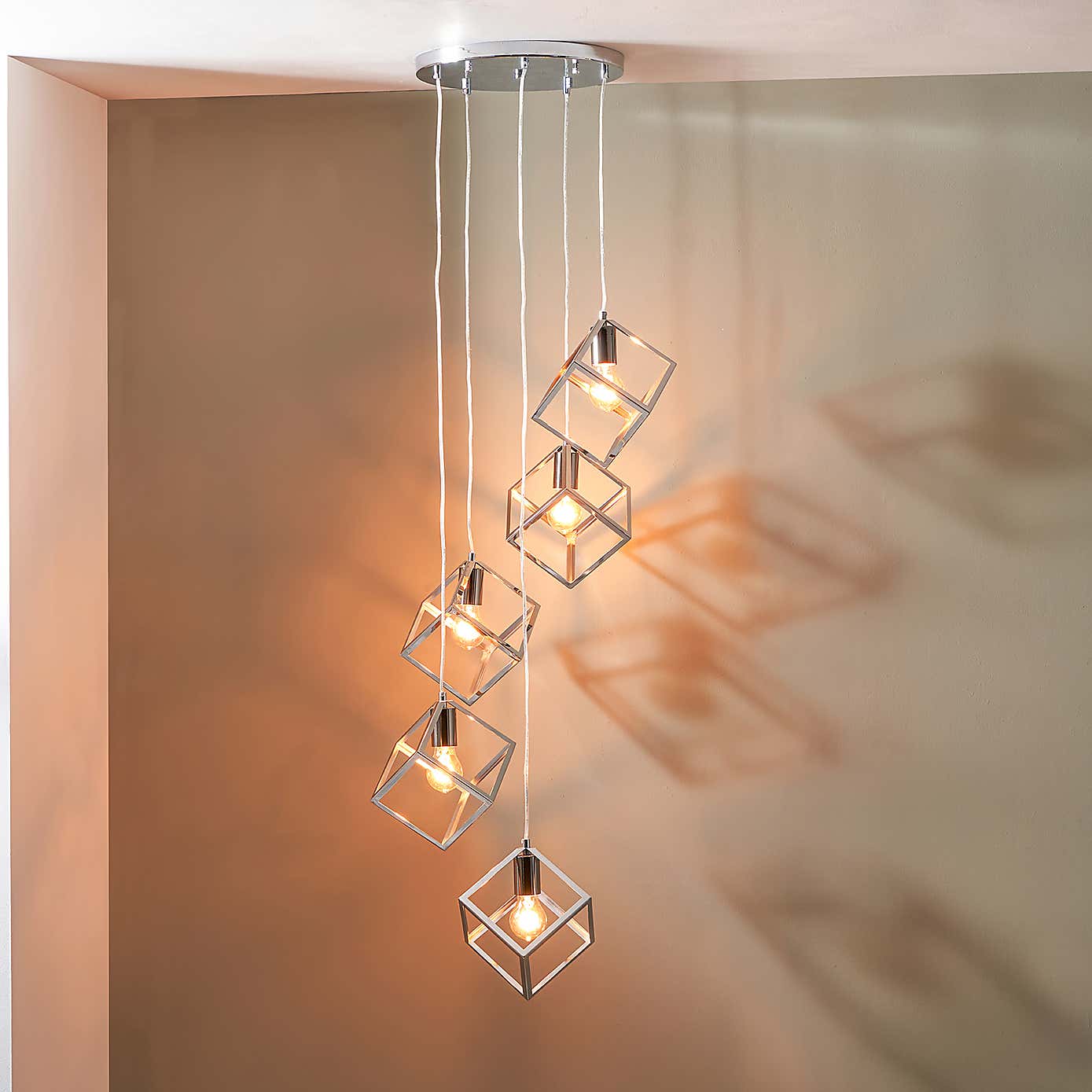 Alessio Metal Five Cube Pendant, Nickel